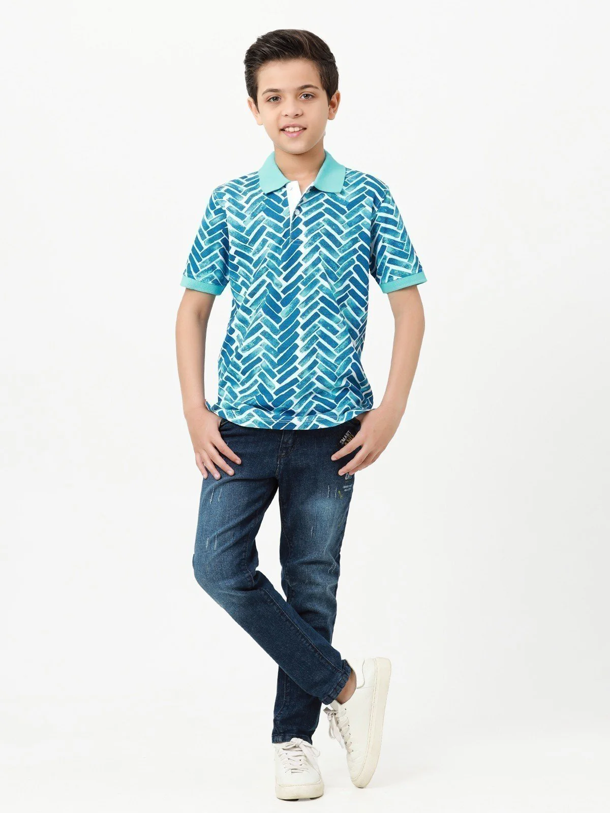 Boy's Blue Polo Shirt - EBTPS23-014