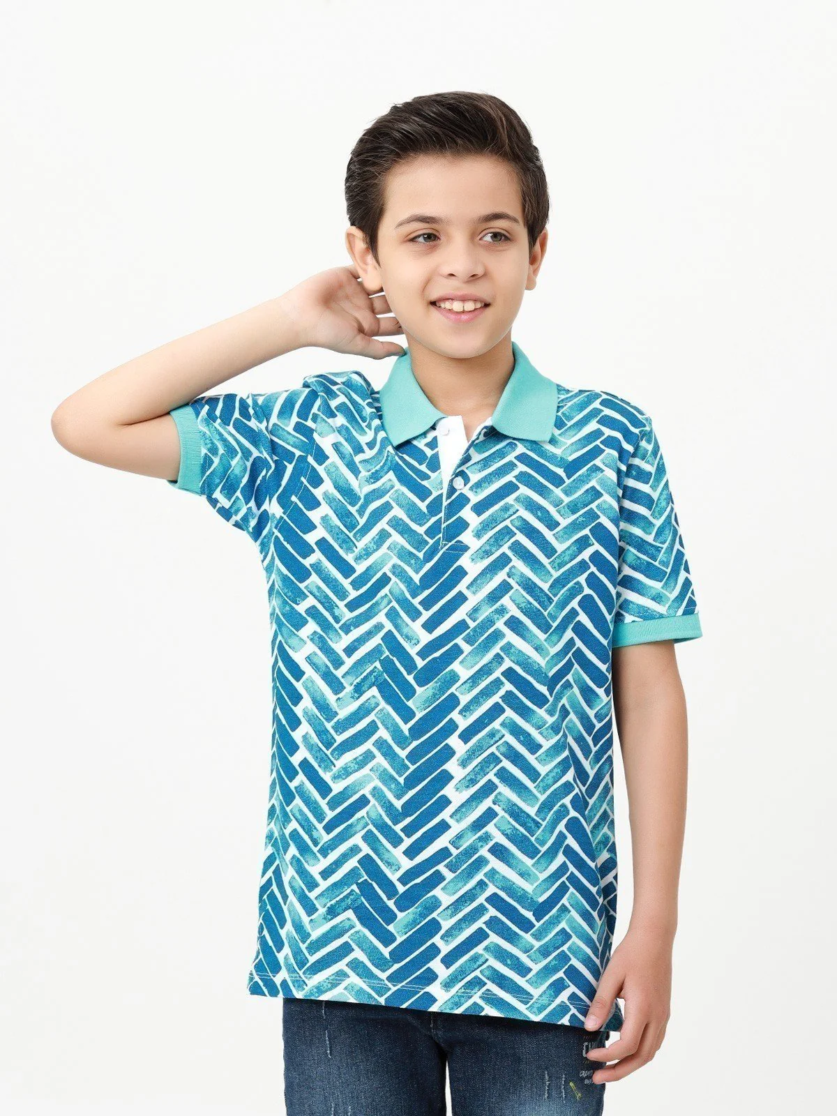 Boy's Blue Polo Shirt - EBTPS23-014 - Image 2