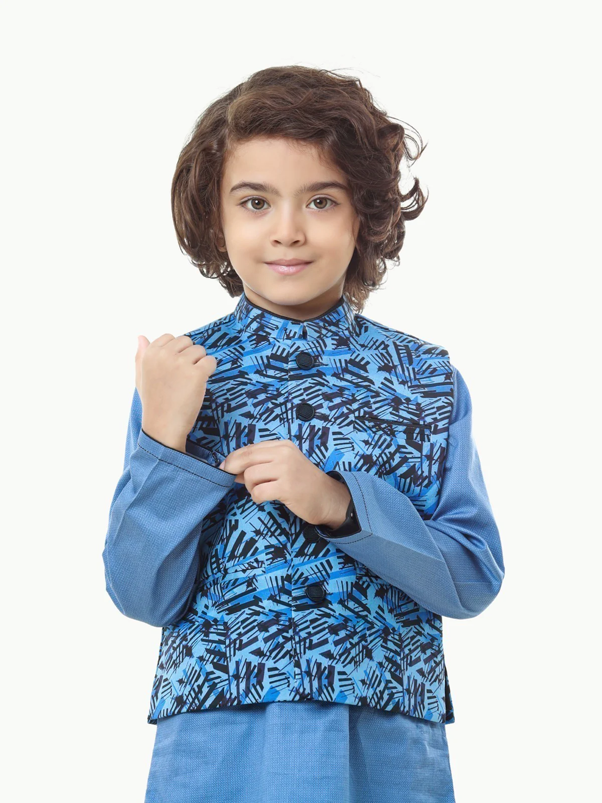 Boy's Blue Waist Coat Suit - EBTWCS23-25177 - Image 2