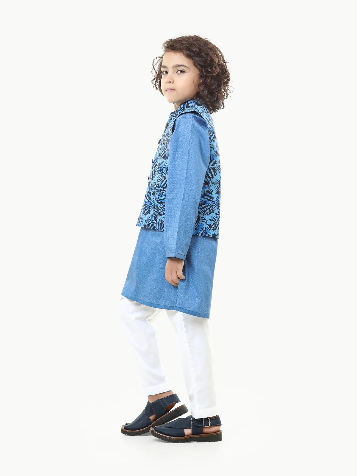Boy's Blue Waist Coat Suit - EBTWCS23-25177 - Image 3