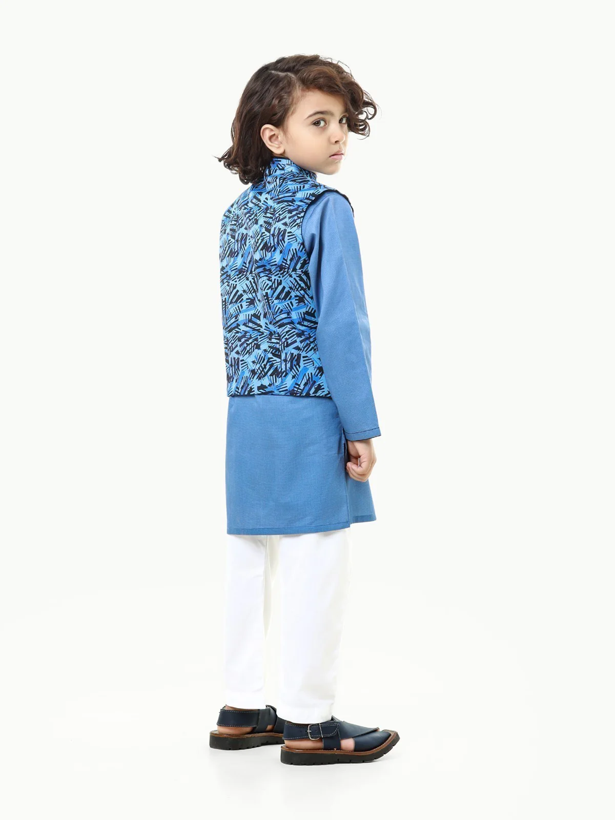 Boy's Blue Waist Coat Suit - EBTWCS23-25177 - Image 6