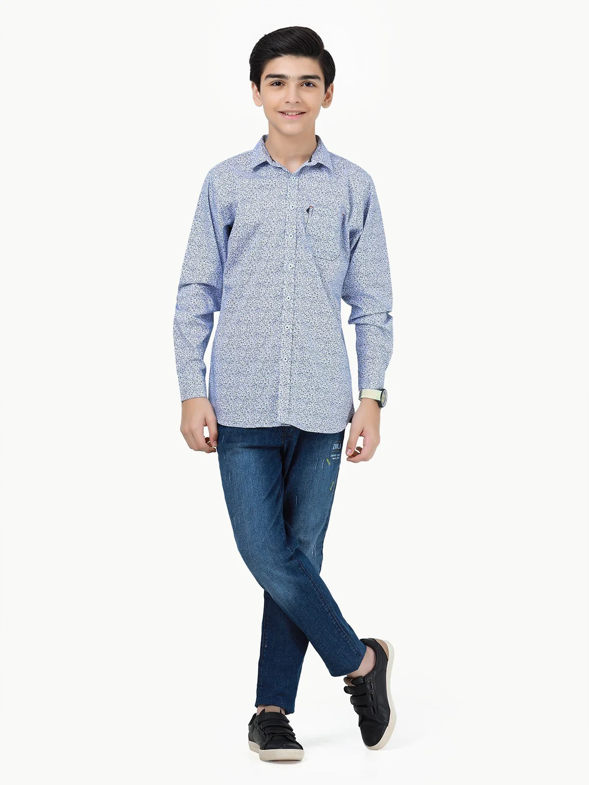 Boy's Blue & White Shirt - EBTS22-27433