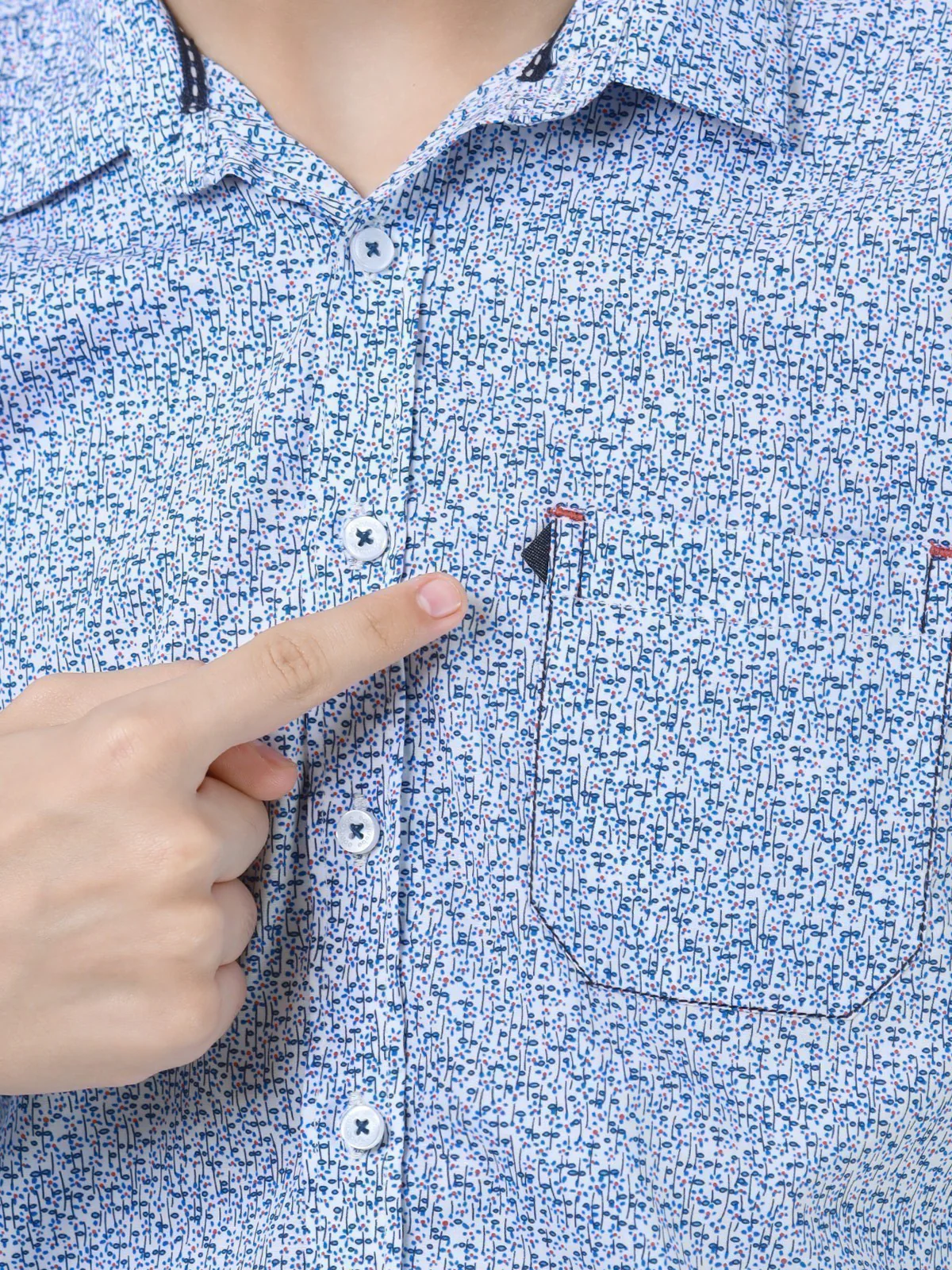 Boy's Blue & White Shirt - EBTS22-27433 - Image 4