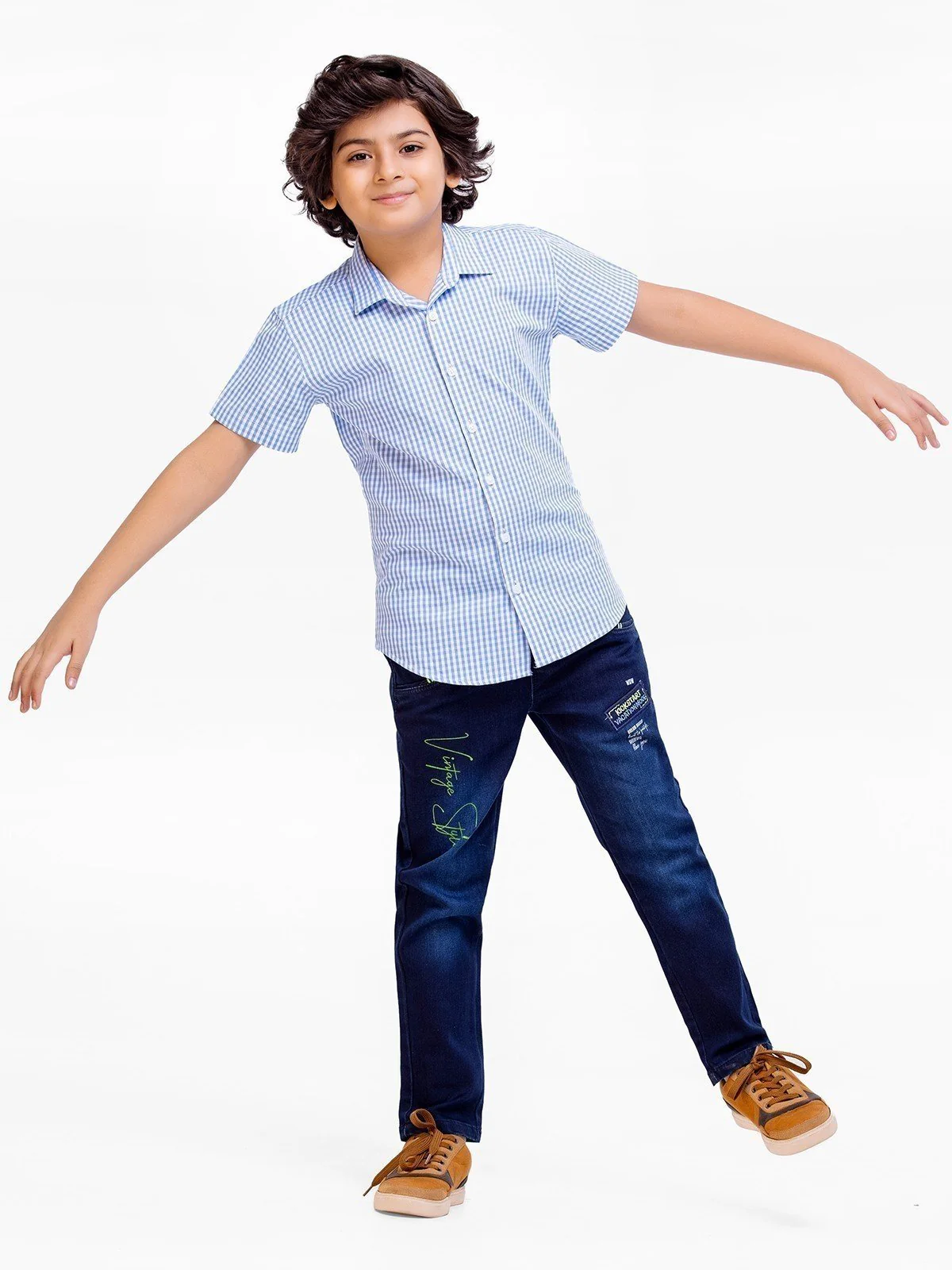 Boy's Blue & White Shirt - EBTS23-27478 - Image 2