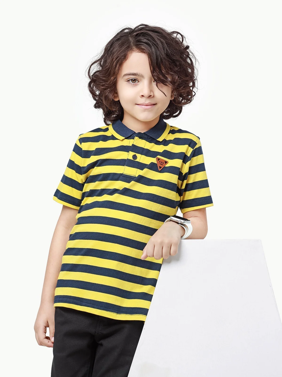 Boy's Blue & Yellow Polo Shirt - EBTPS23-033 - Image 2