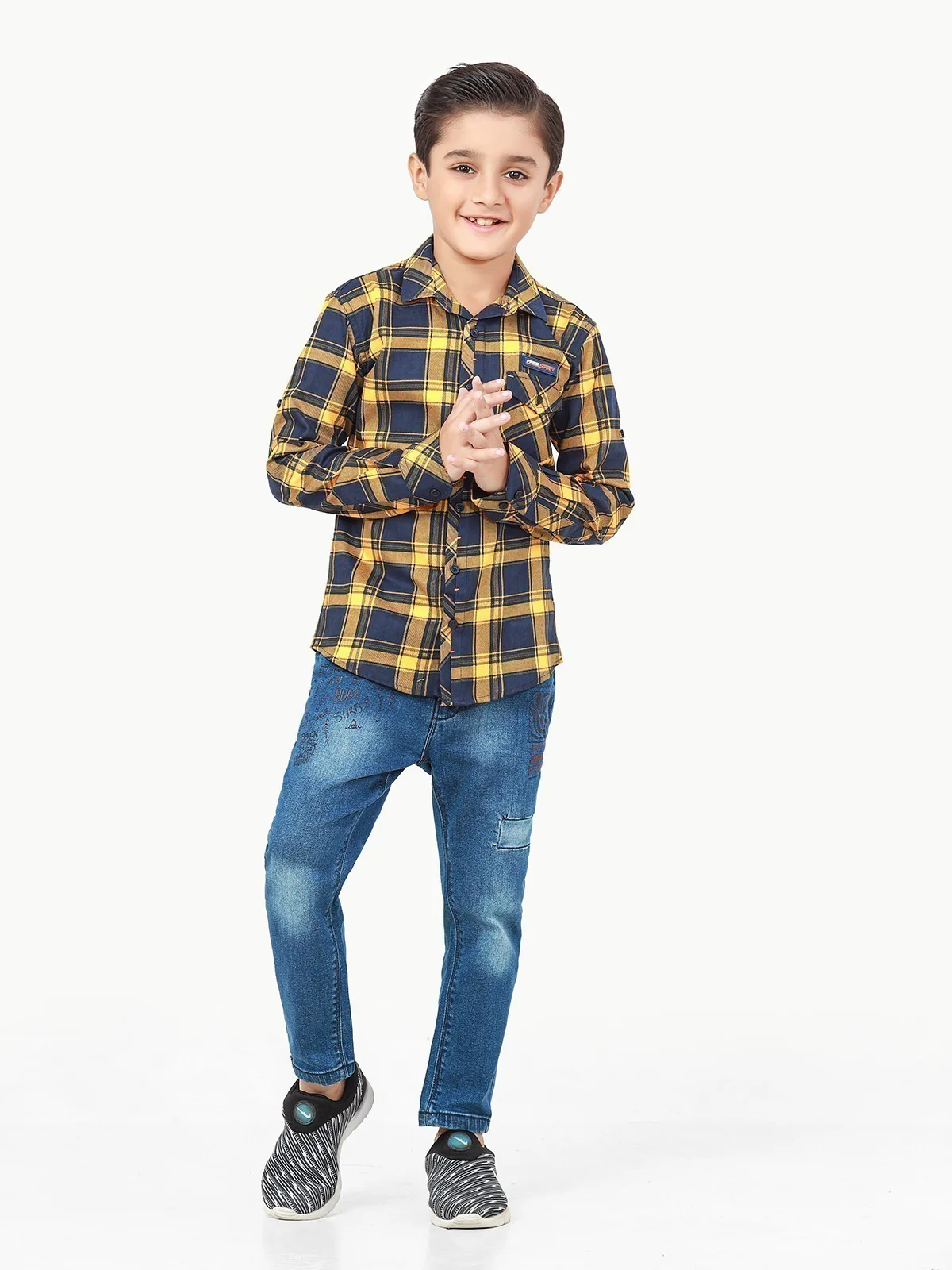 Boy's Blue & Yellow Shirt - EBTS22-27423