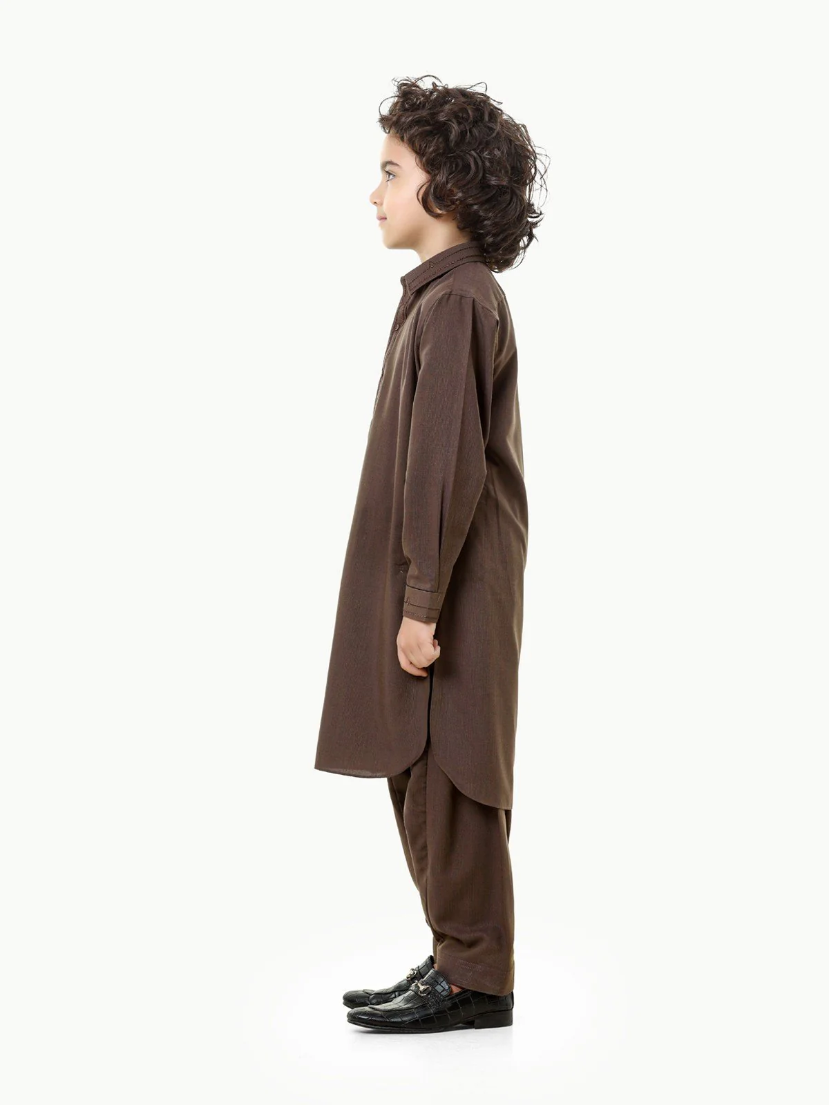 Boy's Brown Kurta Shalwar - EBTKS23-3820 - Image 3