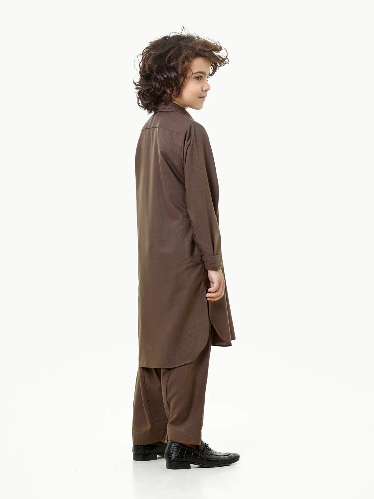 Boy's Brown Kurta Shalwar - EBTKS23-3820 - Image 5