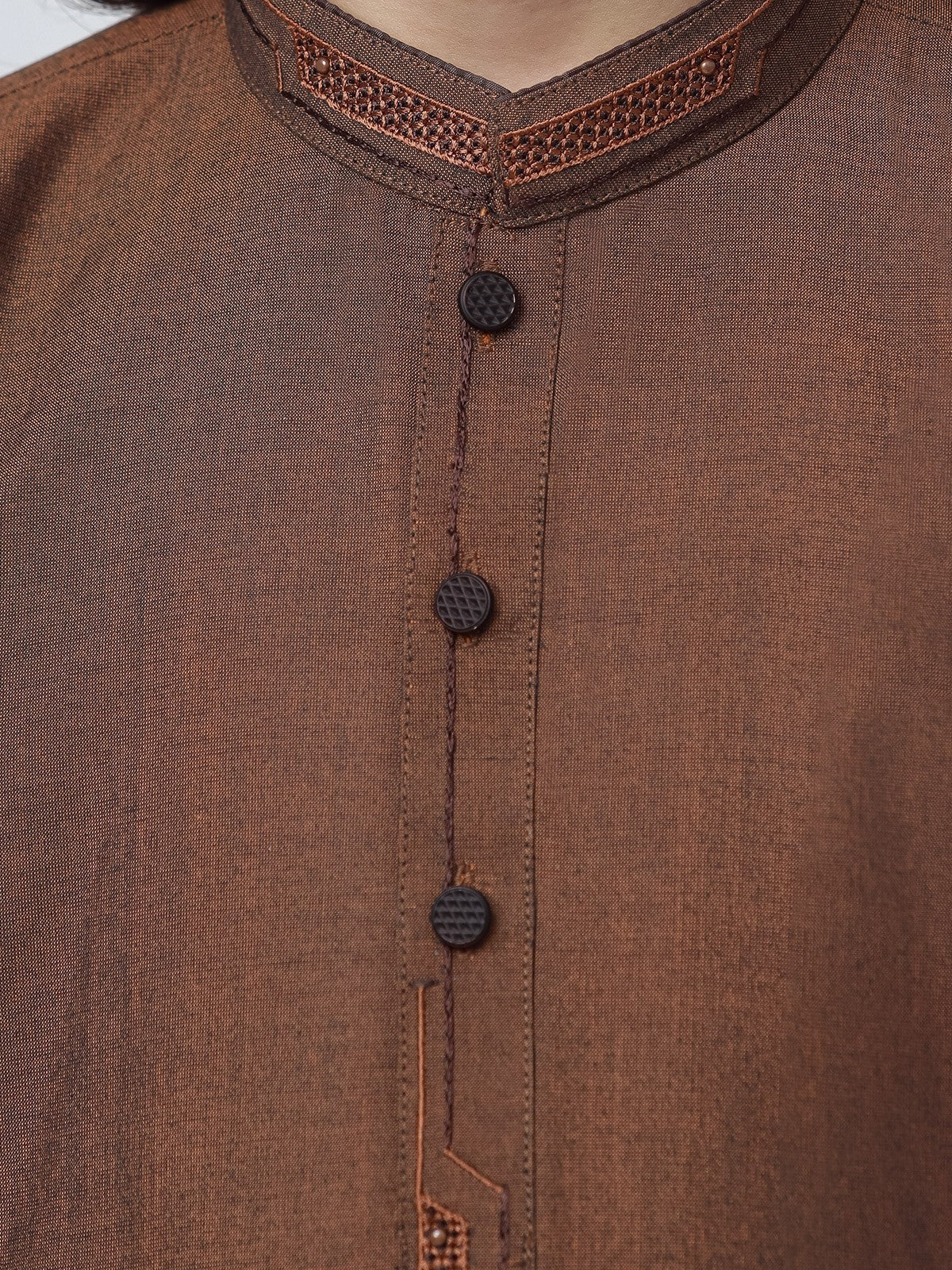 Boy's Brown Kurta Shalwar - EBTKS23-3860 - Image 3