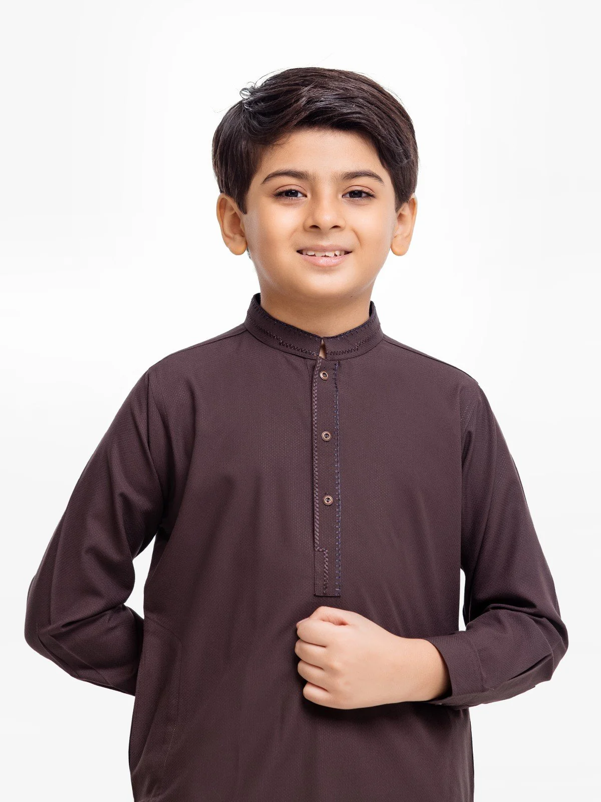 Boy's Brown Kurta Shalwar - EBTKS23-3877 - Image 2