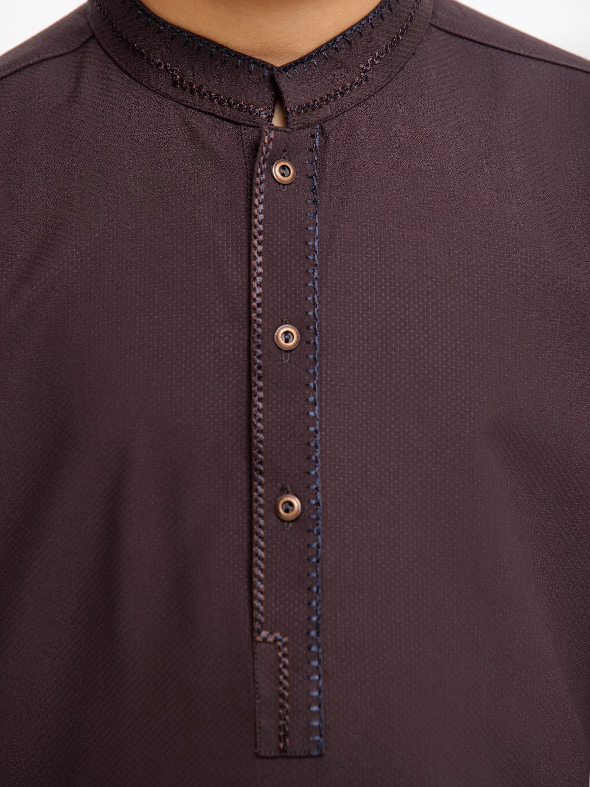Boy's Brown Kurta Shalwar - EBTKS23-3877 - Image 4