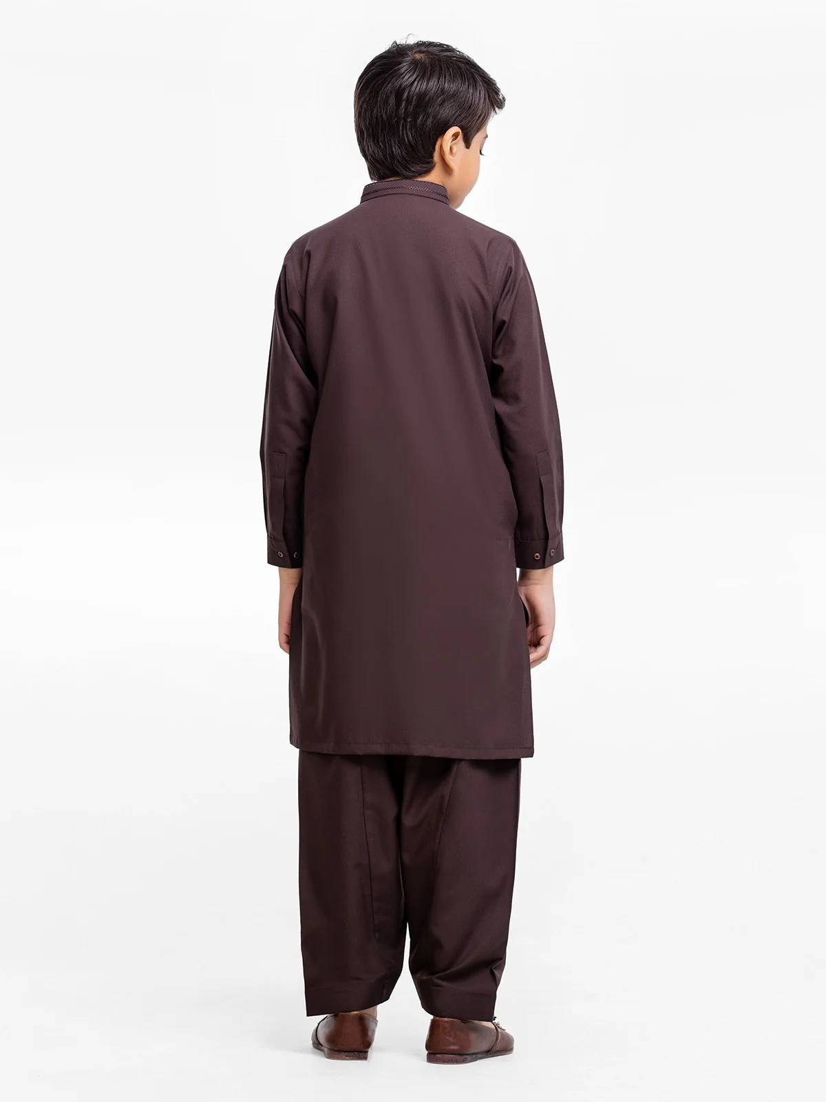 Boy's Brown Kurta Shalwar - EBTKS23-3877 - Image 5