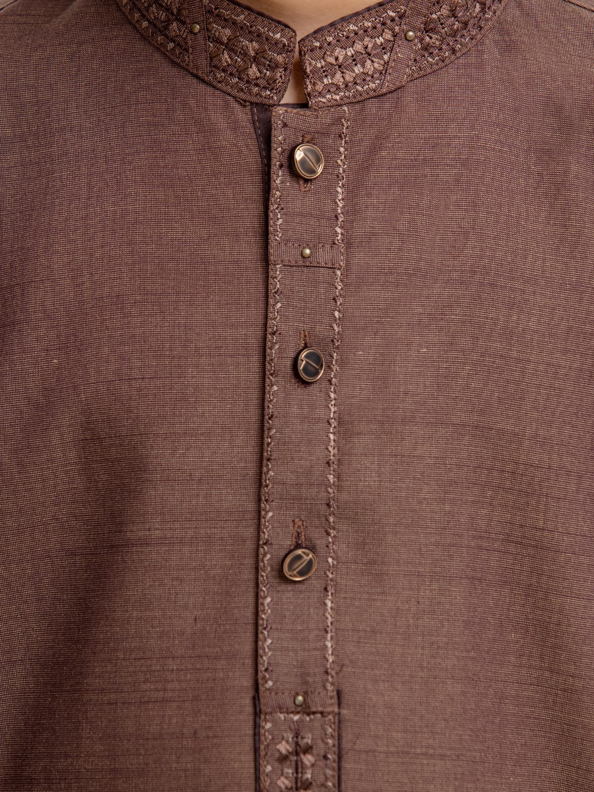 Boy's Brown Kurta Shalwar - EBTKS23-3878 - Image 5