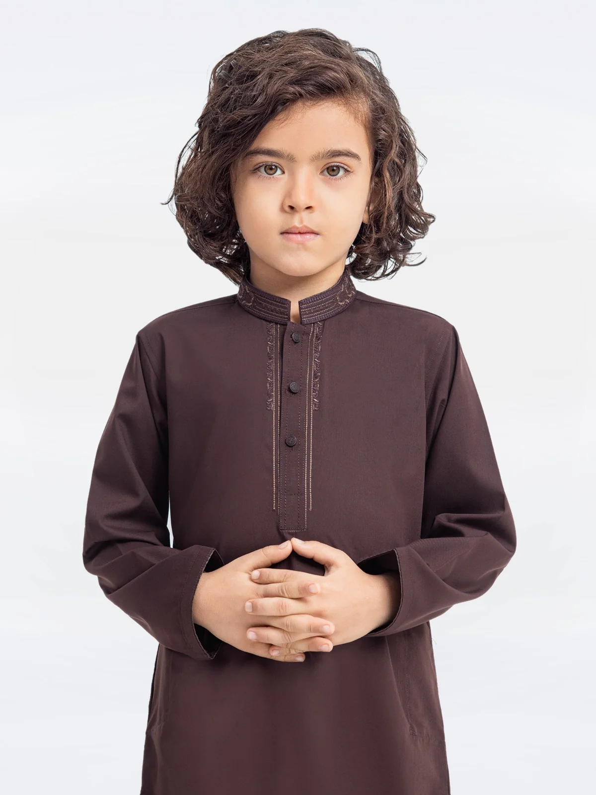Boy's Brown Kurta Shalwar - EBTKS23-3896 - Image 2