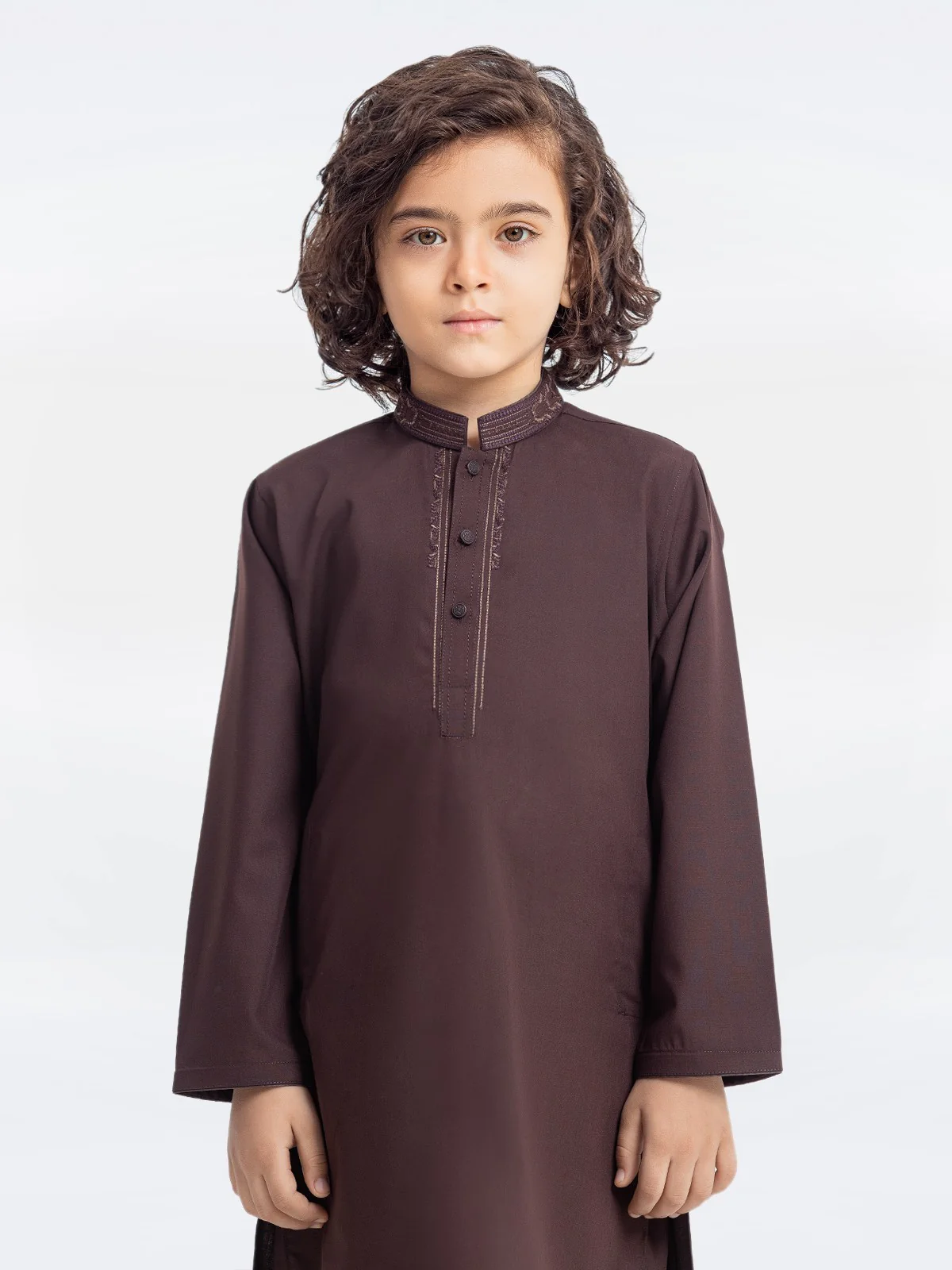 Boy's Brown Kurta Shalwar - EBTKS23-3896 - Image 4