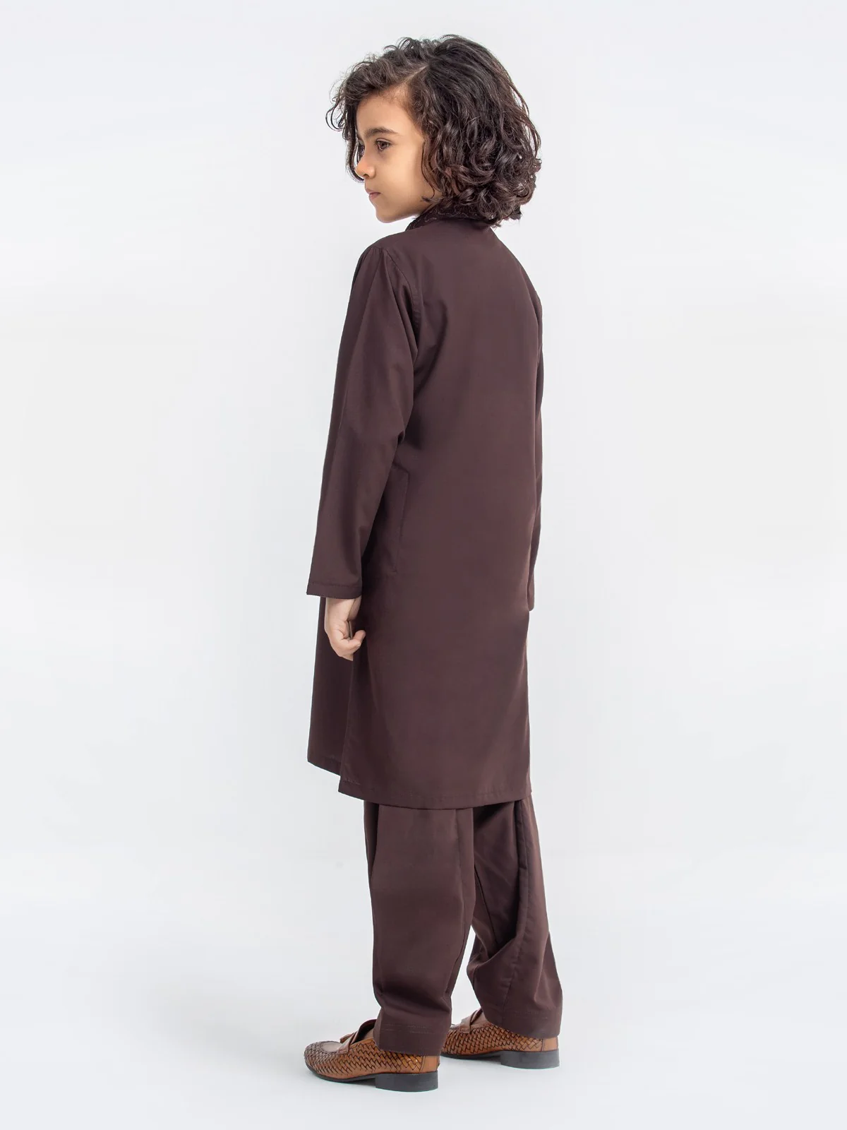 Boy's Brown Kurta Shalwar - EBTKS23-3896 - Image 6