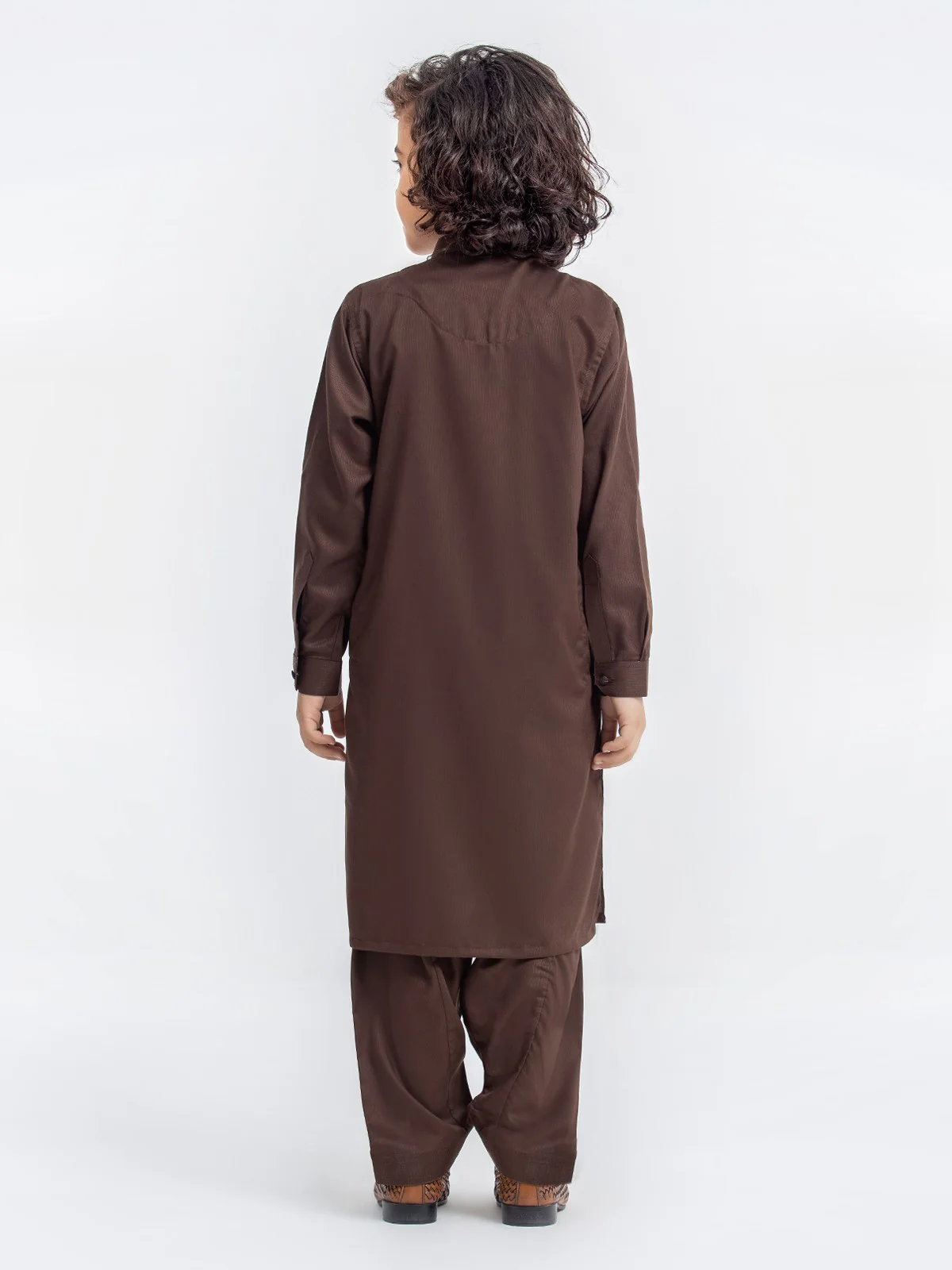 Boy's Brown Kurta Shalwar - EBTKS23-3903 - Image 6