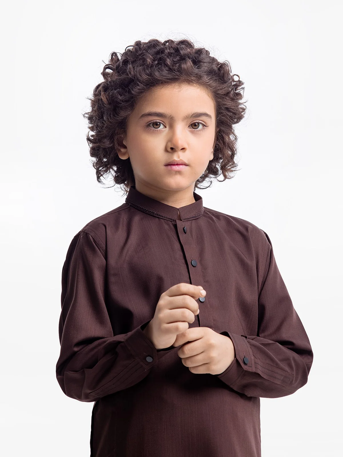 Boy's Brown Kurta Shalwar - EBTKS23-3906 - Image 2