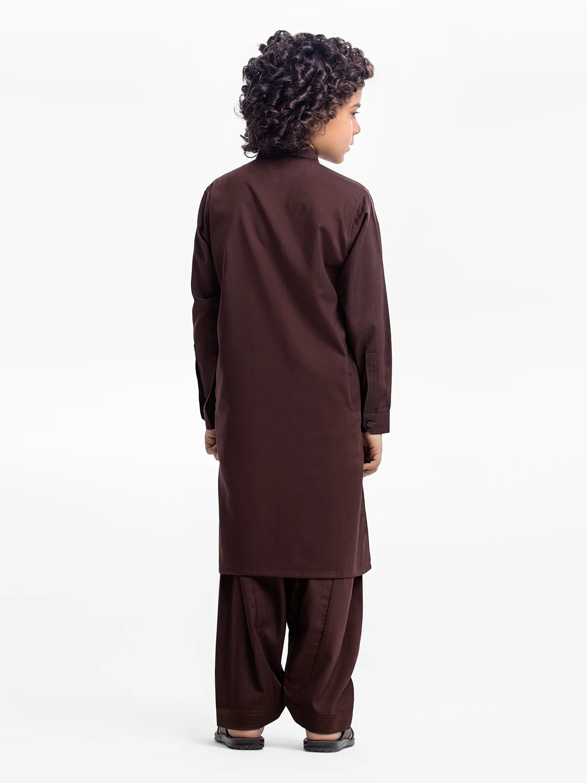 Boy's Brown Kurta Shalwar - EBTKS23-3906 - Image 4