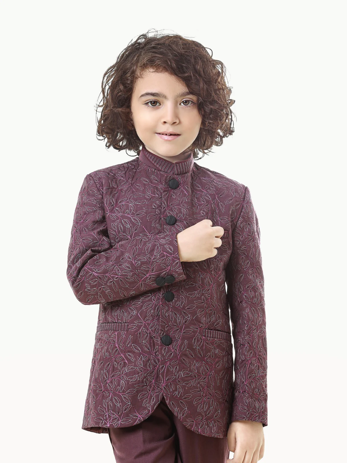 Boy's Burgundy Prince Suit - EBTPCS22-008 - Image 2