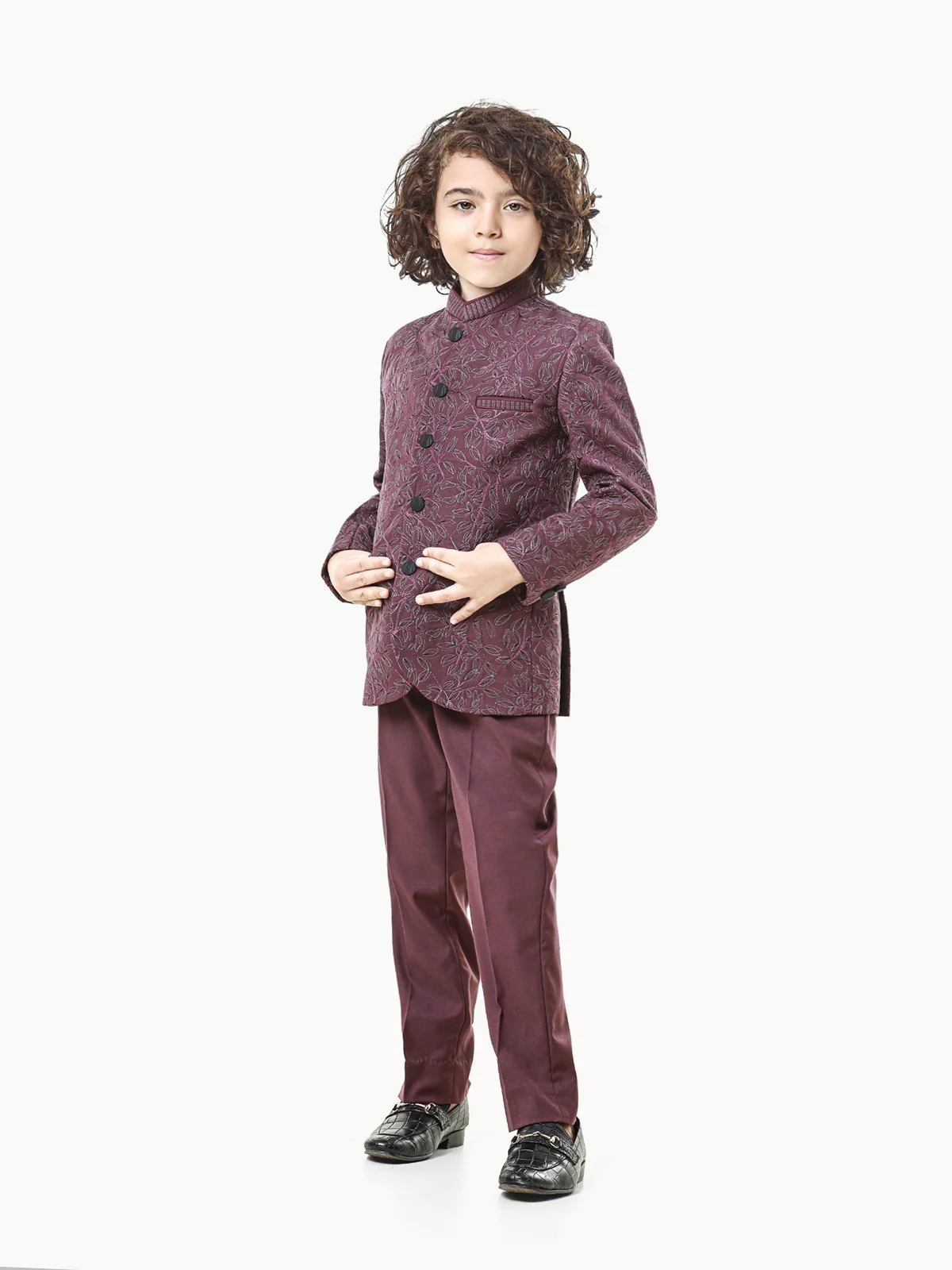 Boy's Burgundy Prince Suit - EBTPCS22-008 - Image 5