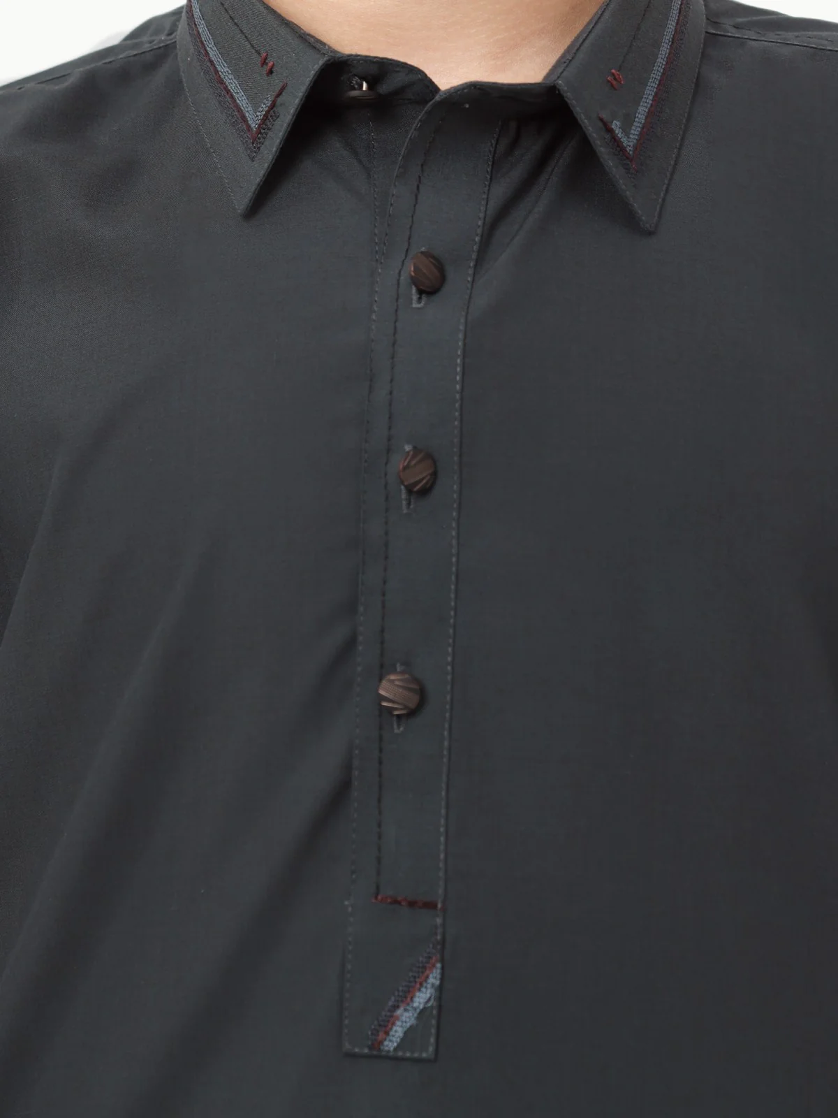 Boy's Charcoal Kurta Shalwar - EBTKS23-3857 - Image 3