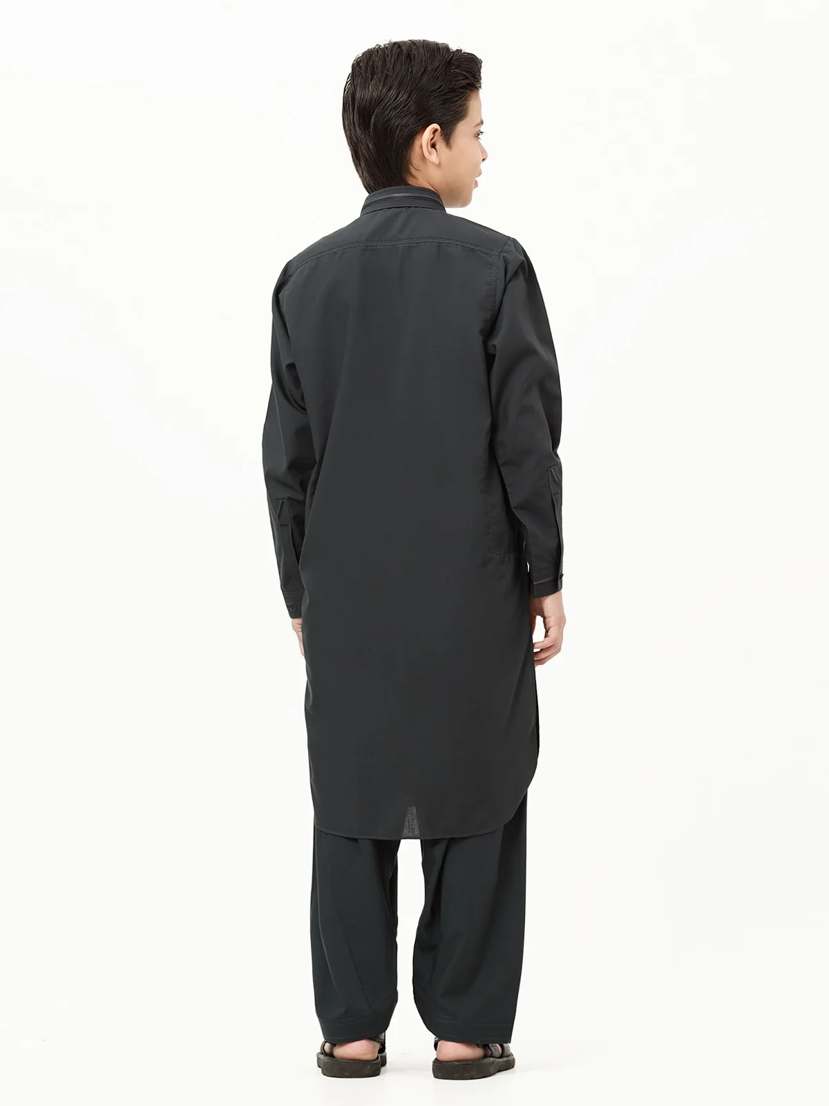 Boy's Charcoal Kurta Shalwar - EBTKS23-3857 - Image 4