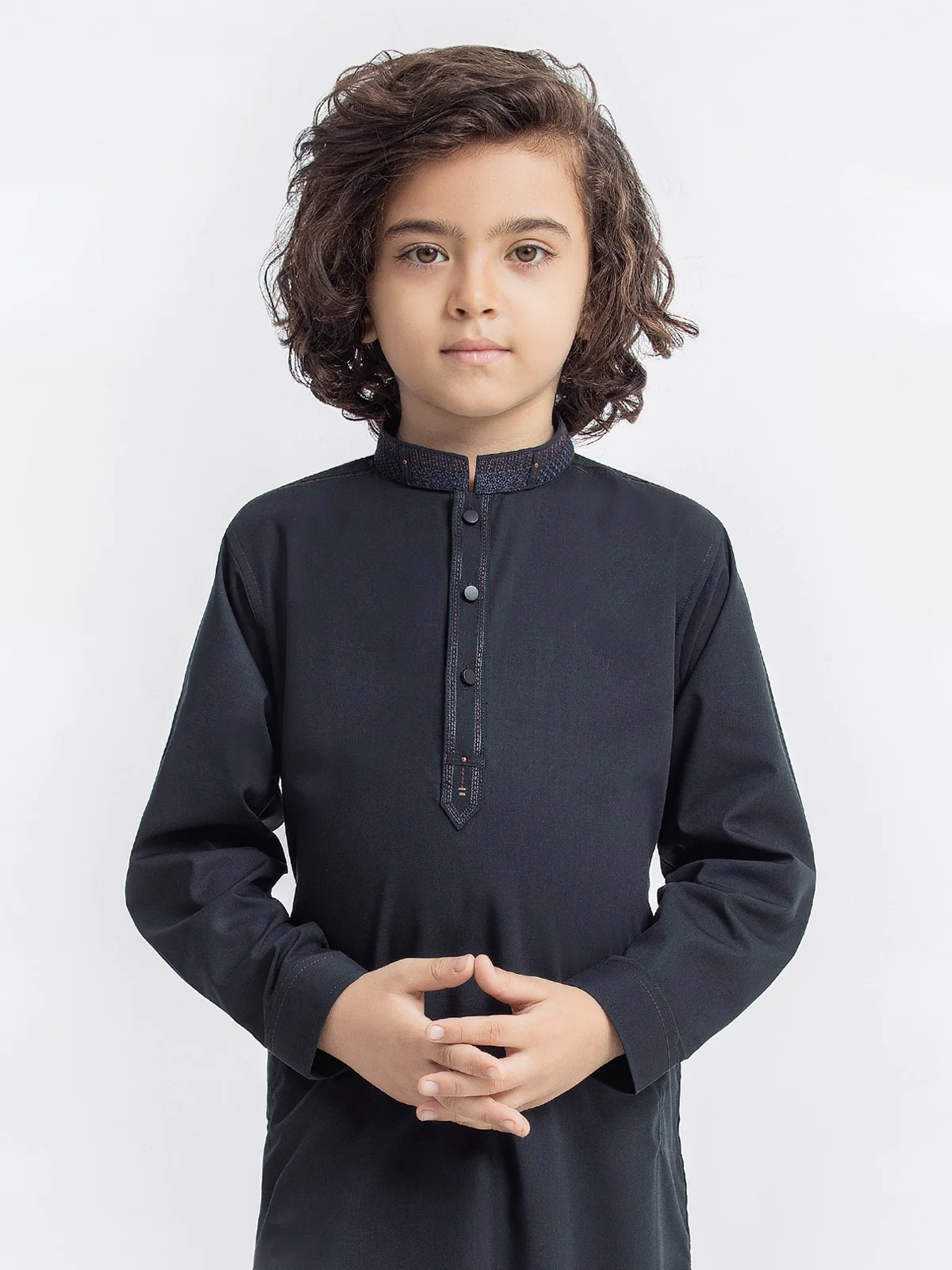 Boy's Charcoal Kurta Shalwar - EBTKS23-3901 - Image 2