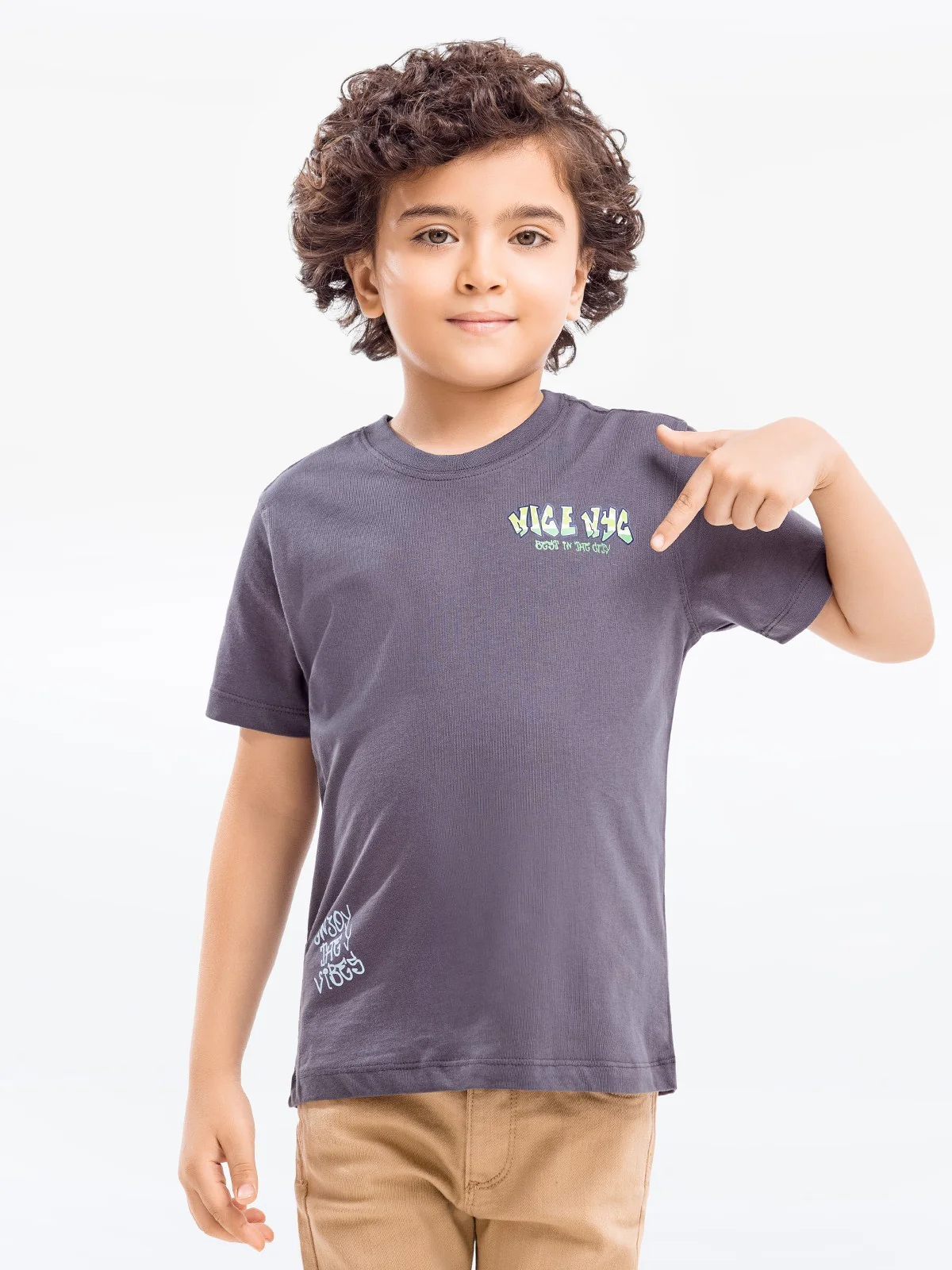 Boy's Charcoal T-Shirt - EBTTS23-009 - Image 2