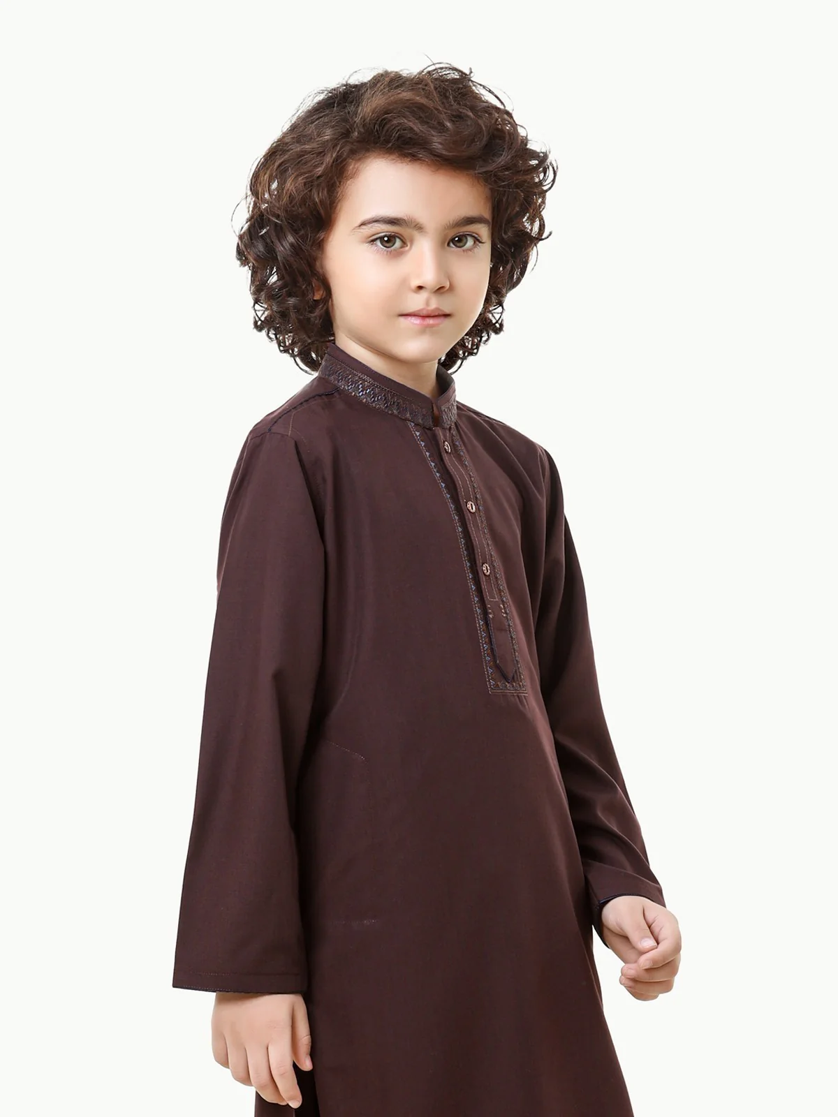 Boy's Chocolate Brown Kurta Shalwar - EBTKS23-3812 - Image 4