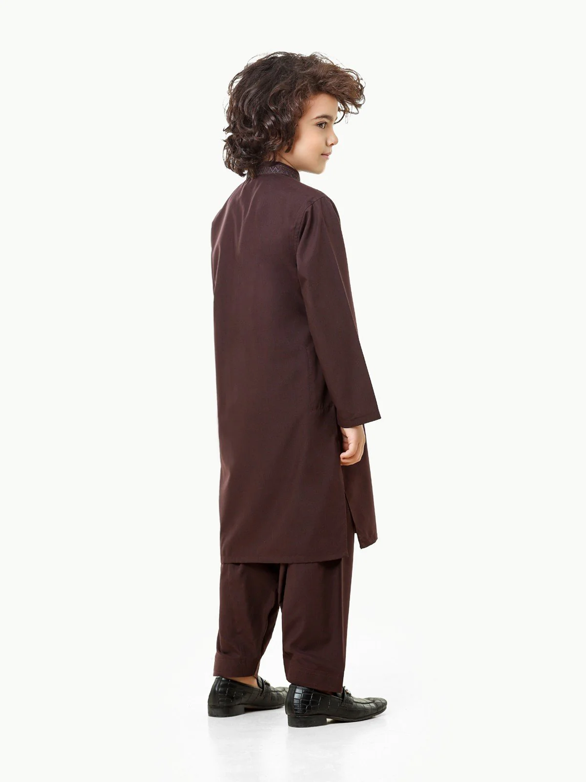 Boy's Chocolate Brown Kurta Shalwar - EBTKS23-3812 - Image 5