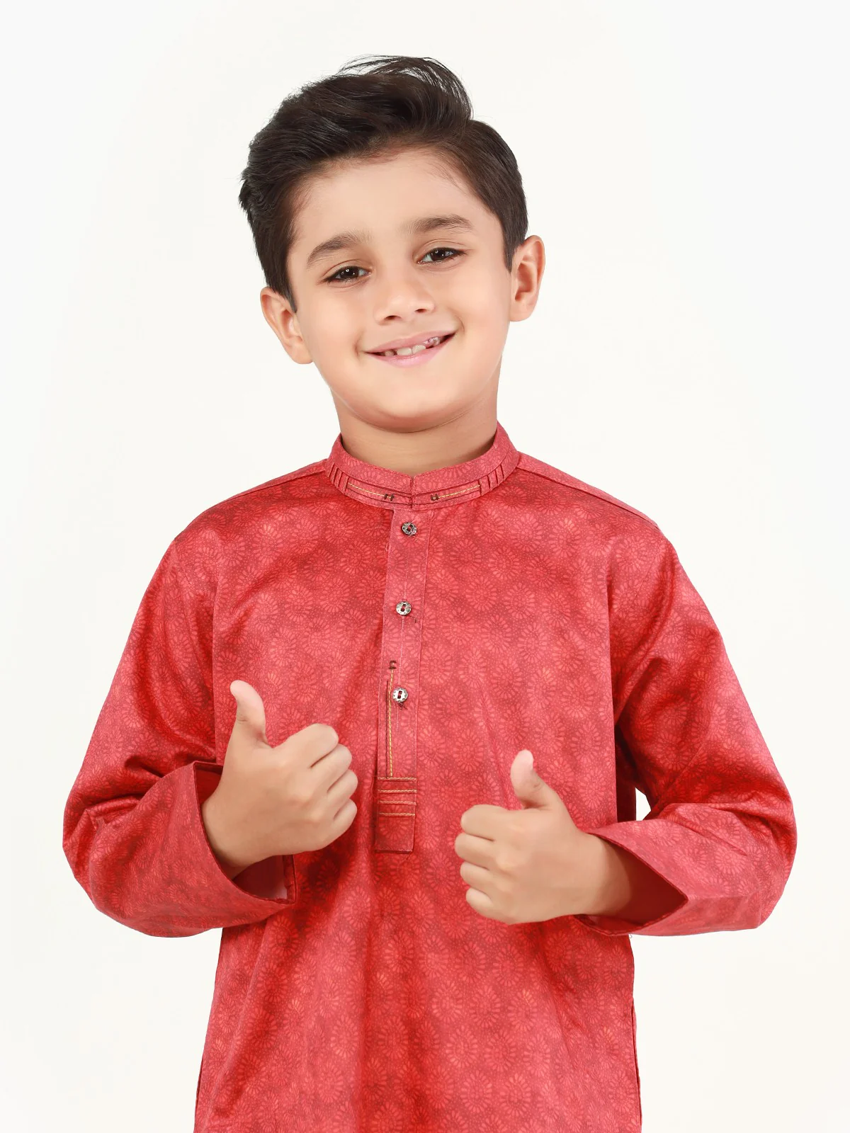 Boy's Coral Kurta - EBTK22-3842 - Image 2