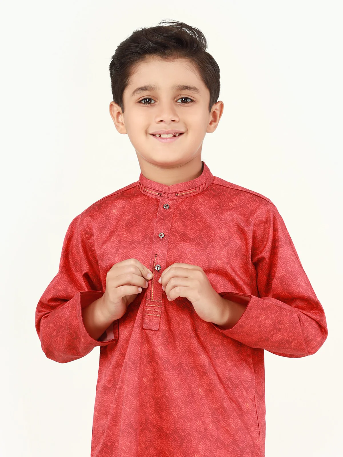 Boy's Coral Kurta - EBTK22-3842 - Image 4