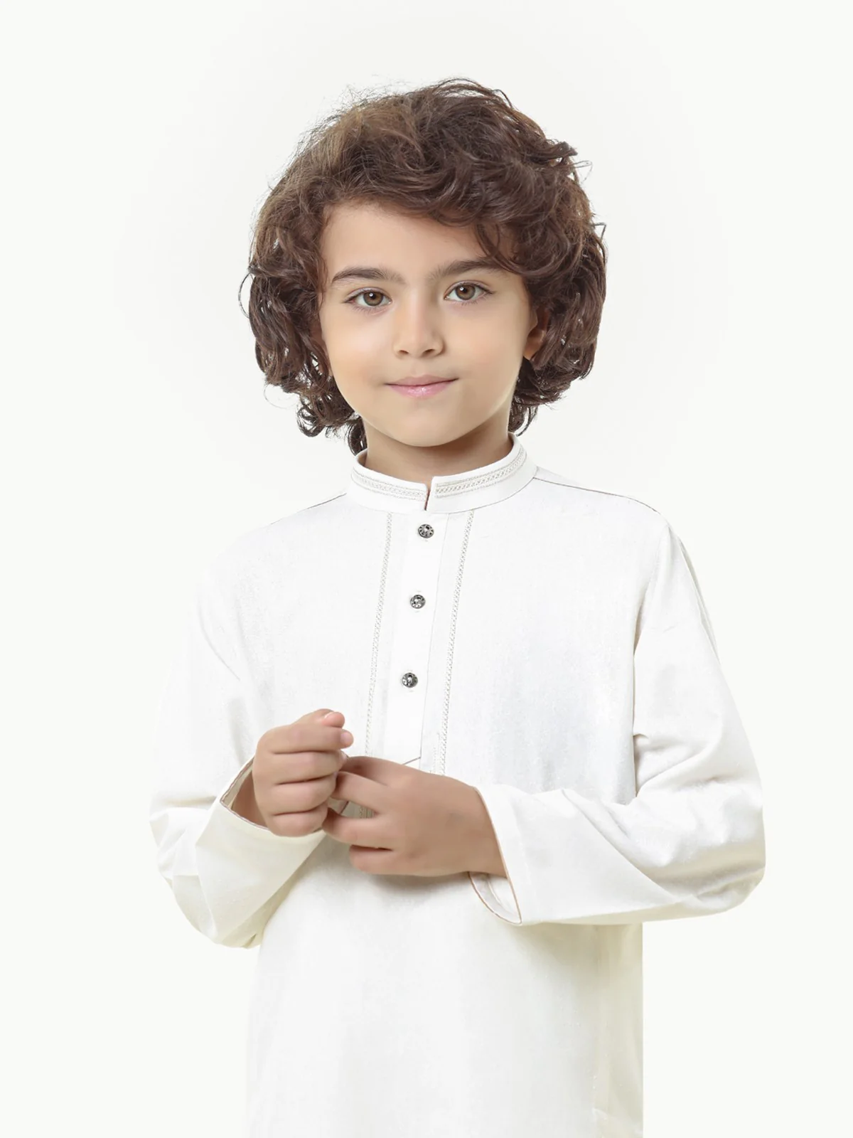 Boy's Cream Kurta Shalwar - EBTKS23-3810 - Image 2