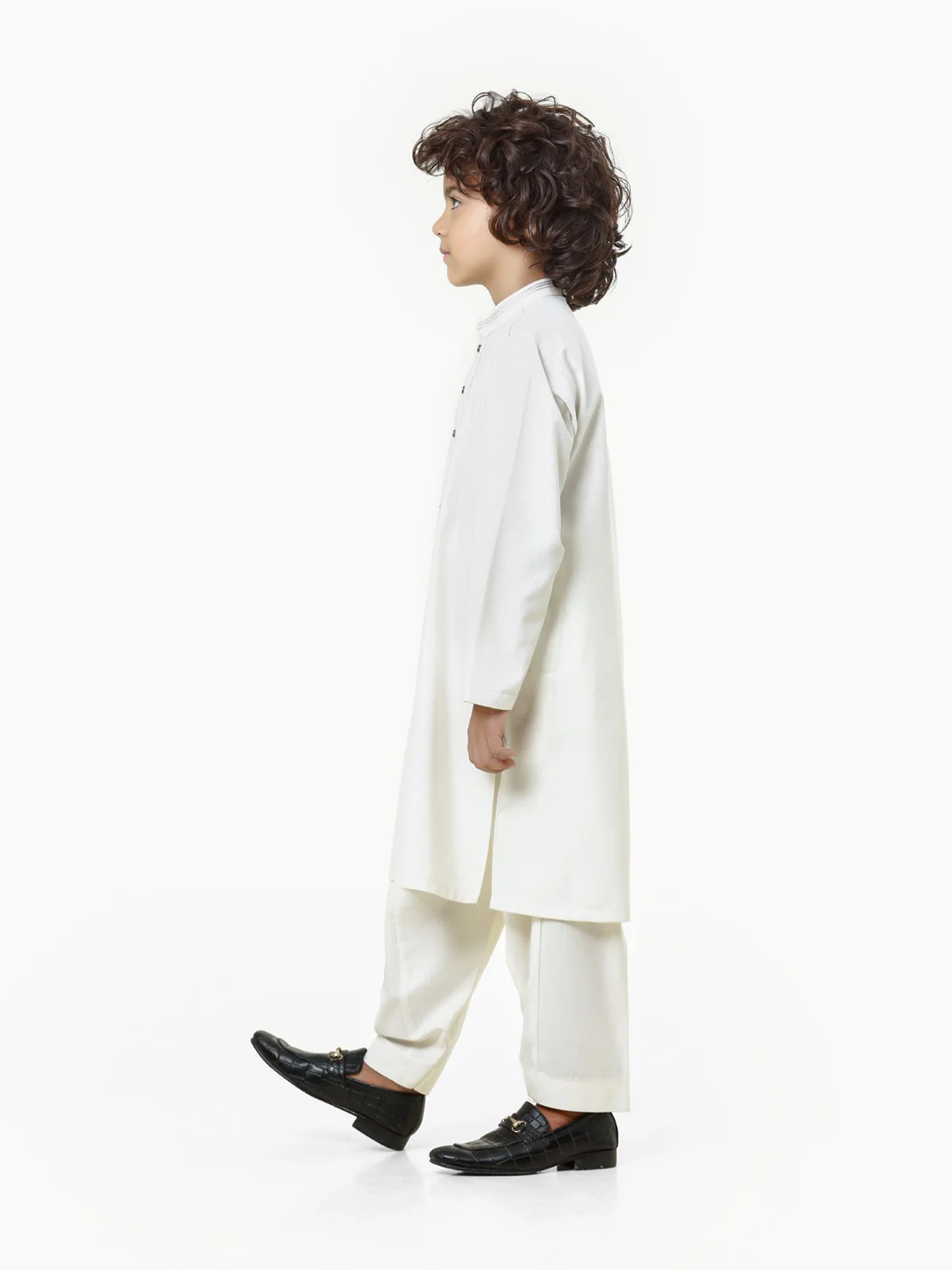 Boy's Cream Kurta Shalwar - EBTKS23-3810 - Image 3
