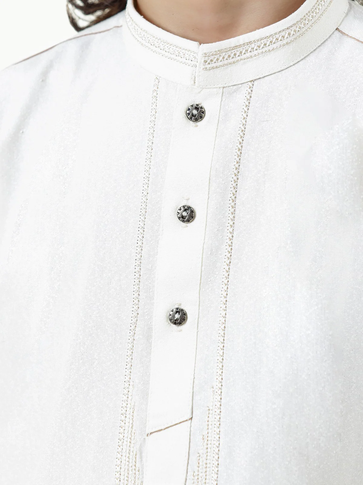 Boy's Cream Kurta Shalwar - EBTKS23-3810 - Image 4