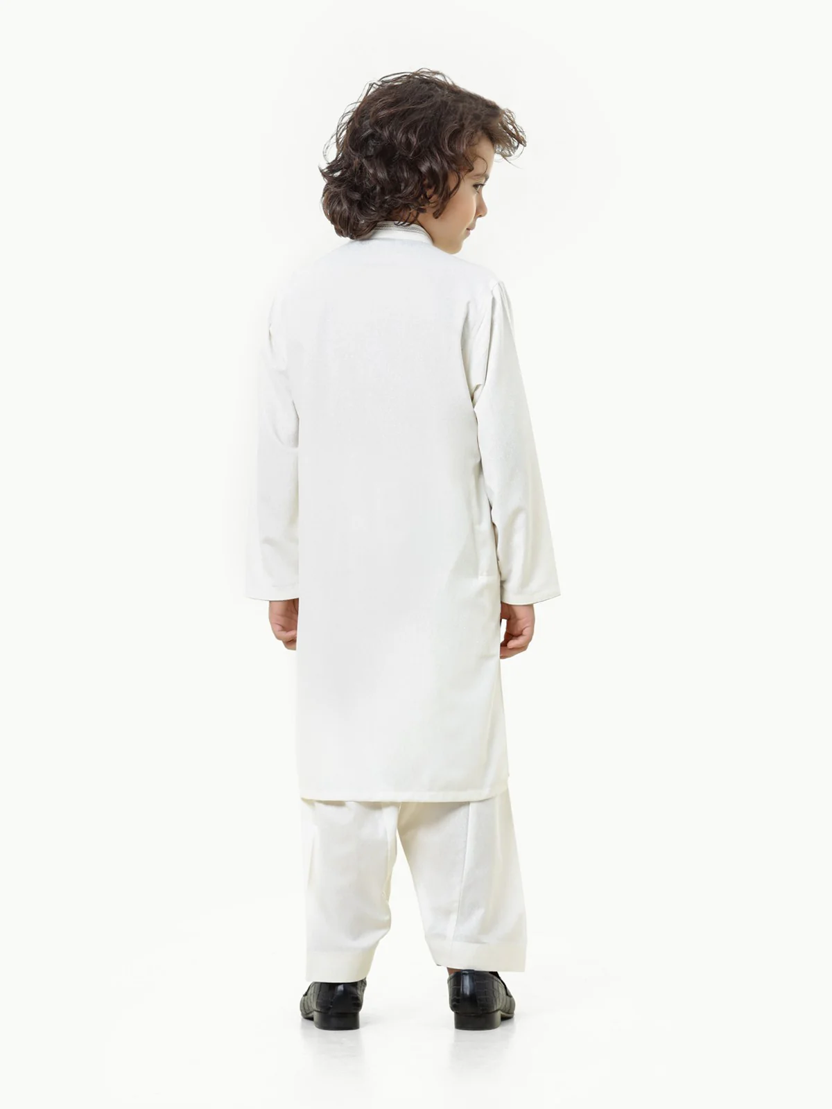 Boy's Cream Kurta Shalwar - EBTKS23-3810 - Image 6