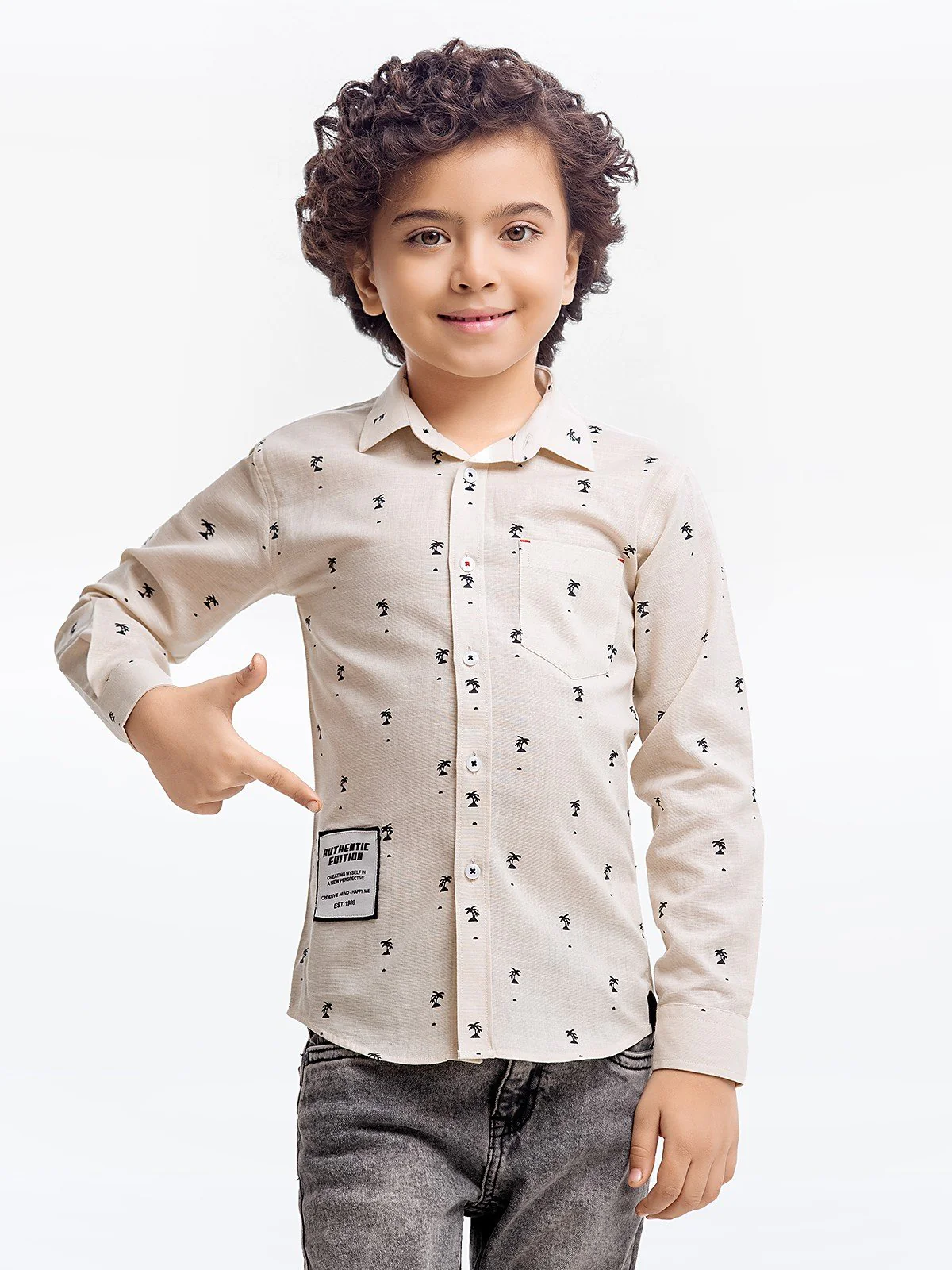 Boy's Cream Shirt - EBTS23-27511