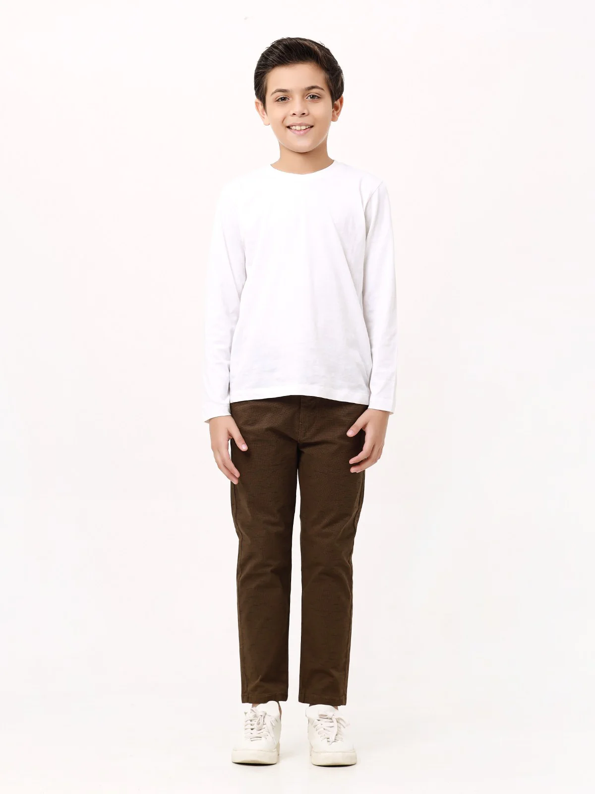 Boy's Dark Brown Chino Pant - EBBCP23-002 - Image 2