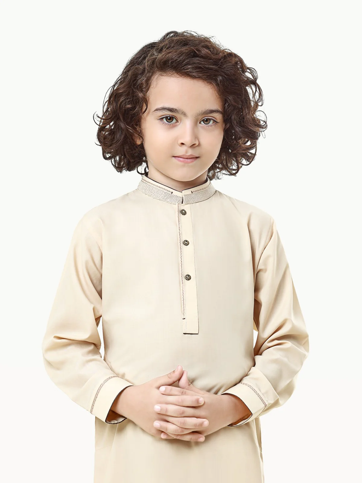 Boy's Dark Cream Kurta Shalwar - EBTKS23-3808 - Image 2