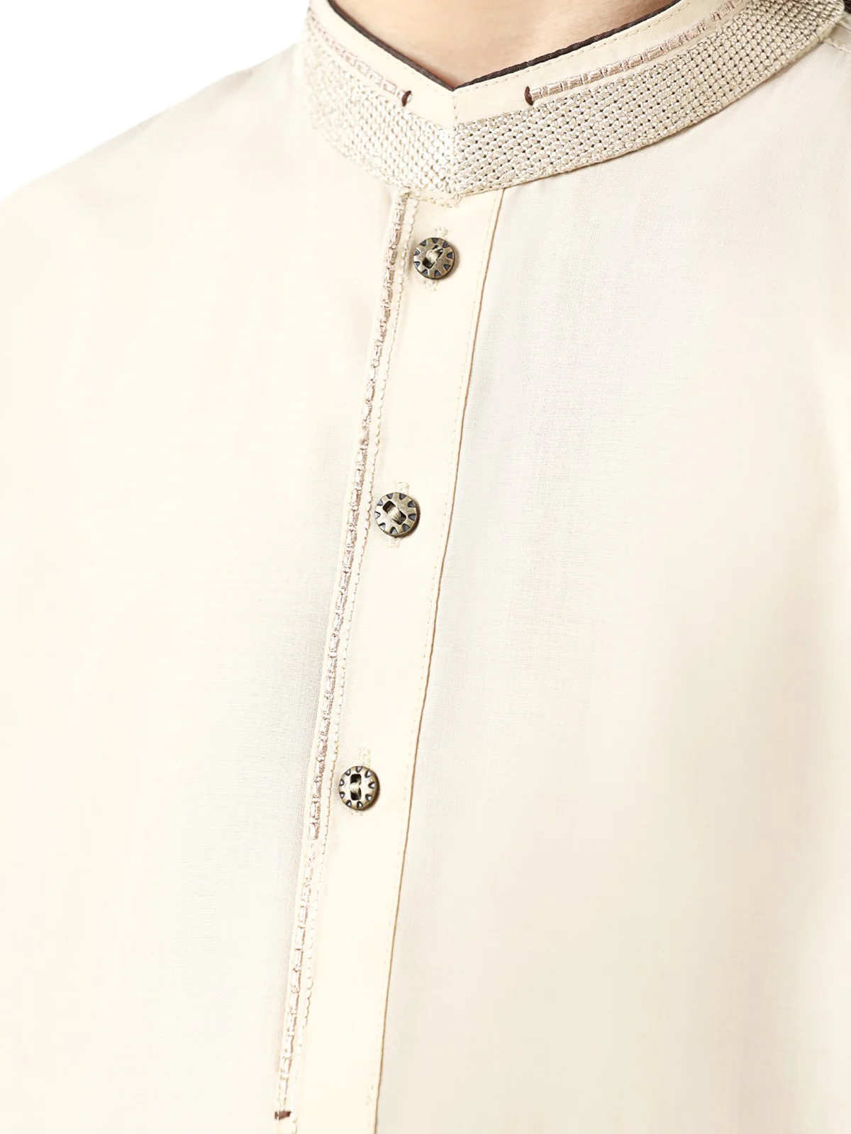 Boy's Dark Cream Kurta Shalwar - EBTKS23-3808 - Image 4