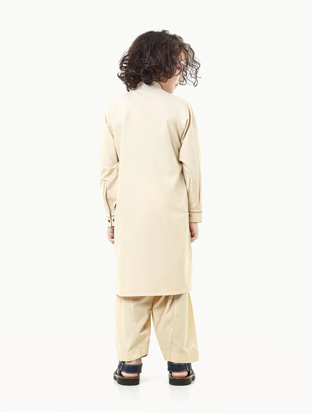 Boy's Dark Cream Kurta Shalwar - EBTKS23-3808 - Image 6