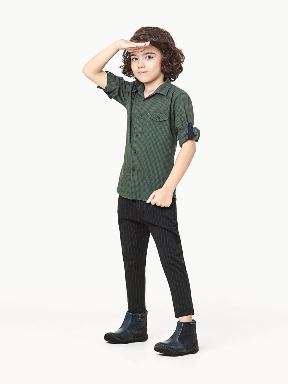 Boy's Dark Green Shirt - EBTS22-27442 - Image 2