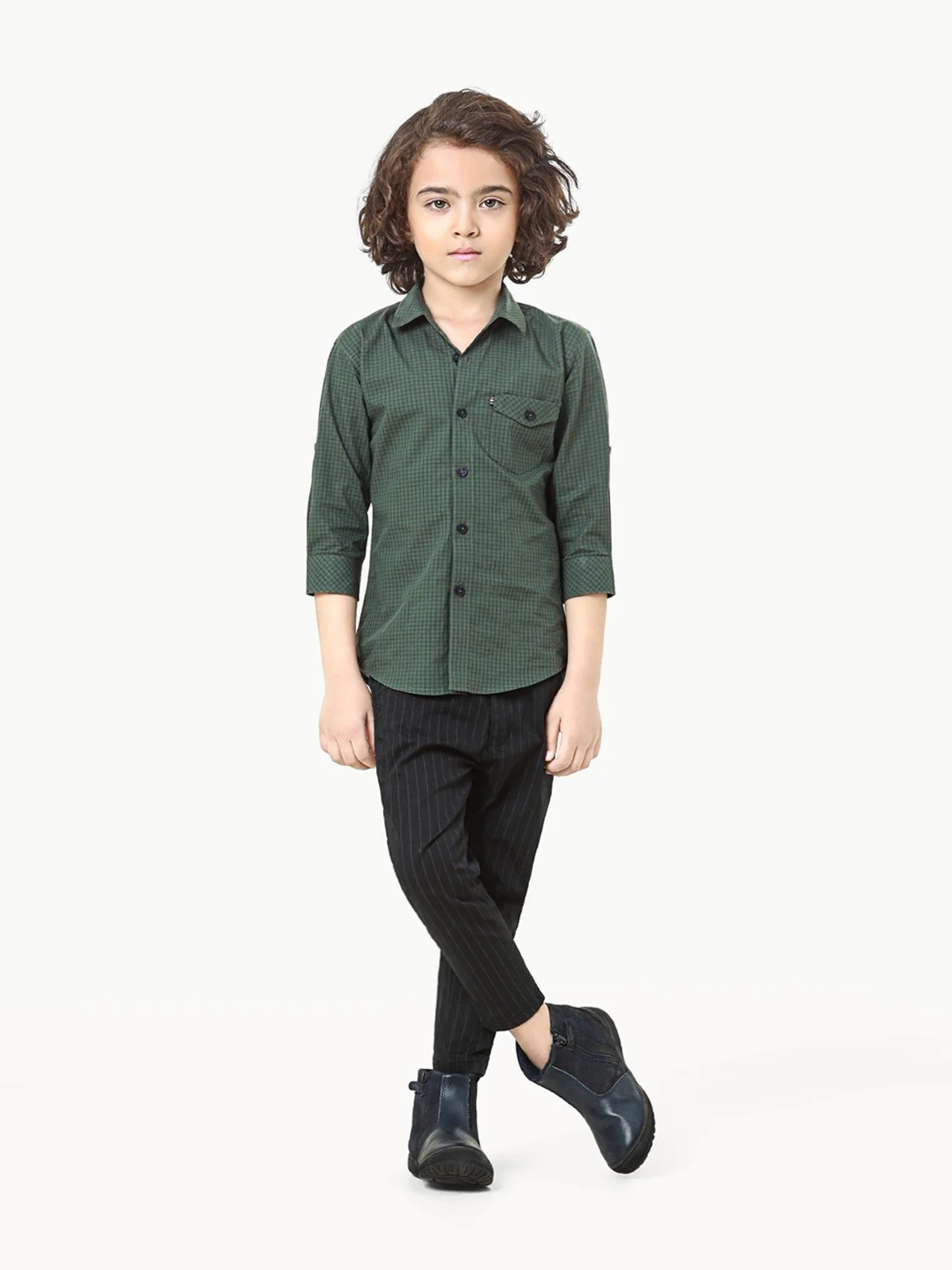 Boy's Dark Green Shirt - EBTS22-27442 - Image 4