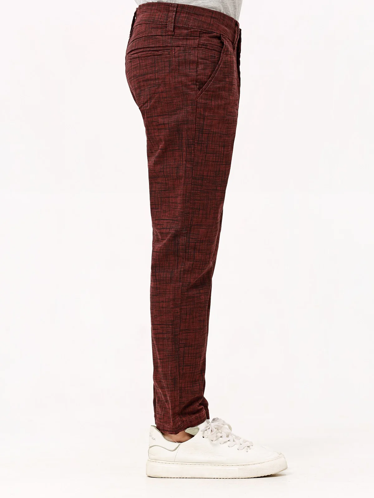 Boy's Dark Maroon Chino Pant - EBBCP23-008 - Image 3