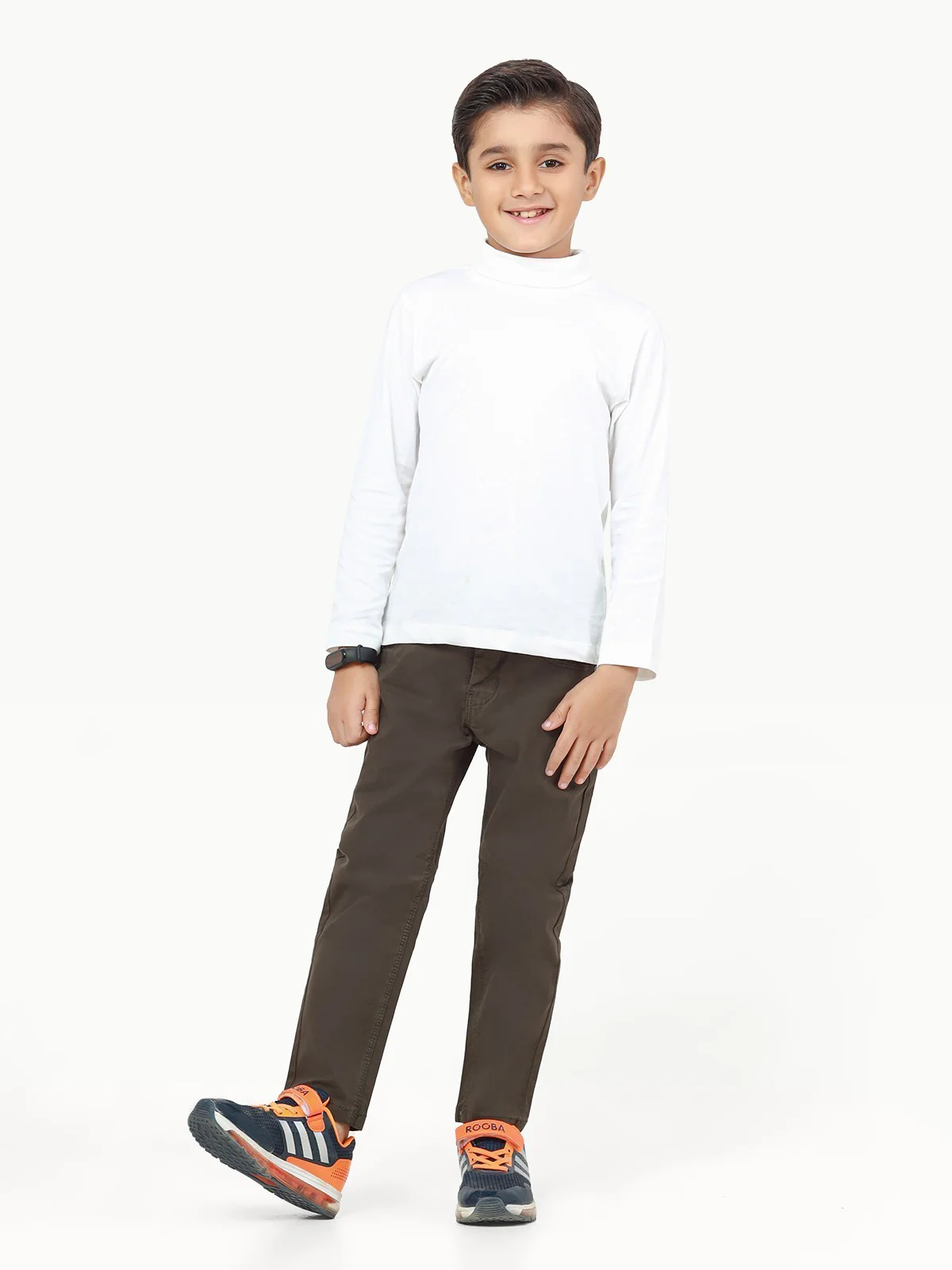 Boy's Dark Moss Chino Pant - EBBCP22-004 - Image 2
