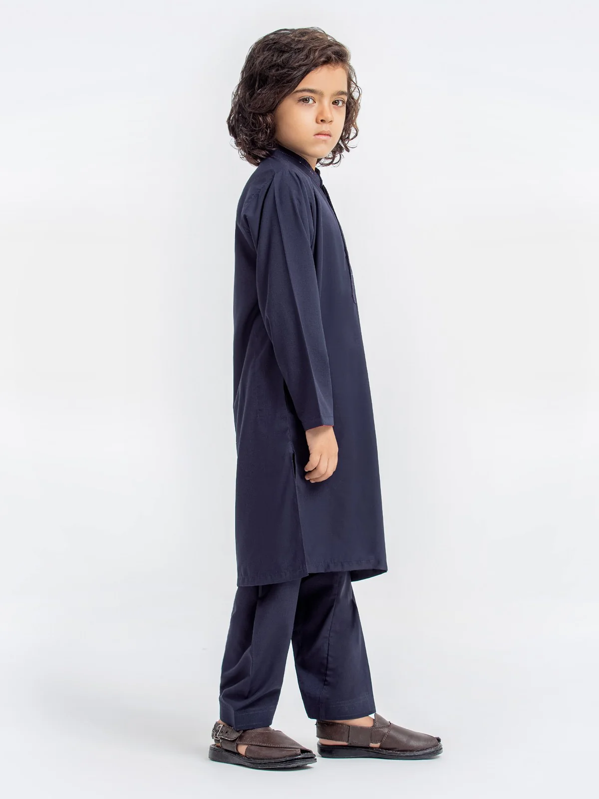 Boy's Dark Navy Kurta Shalwar - EBTKS23-3861 - Image 3