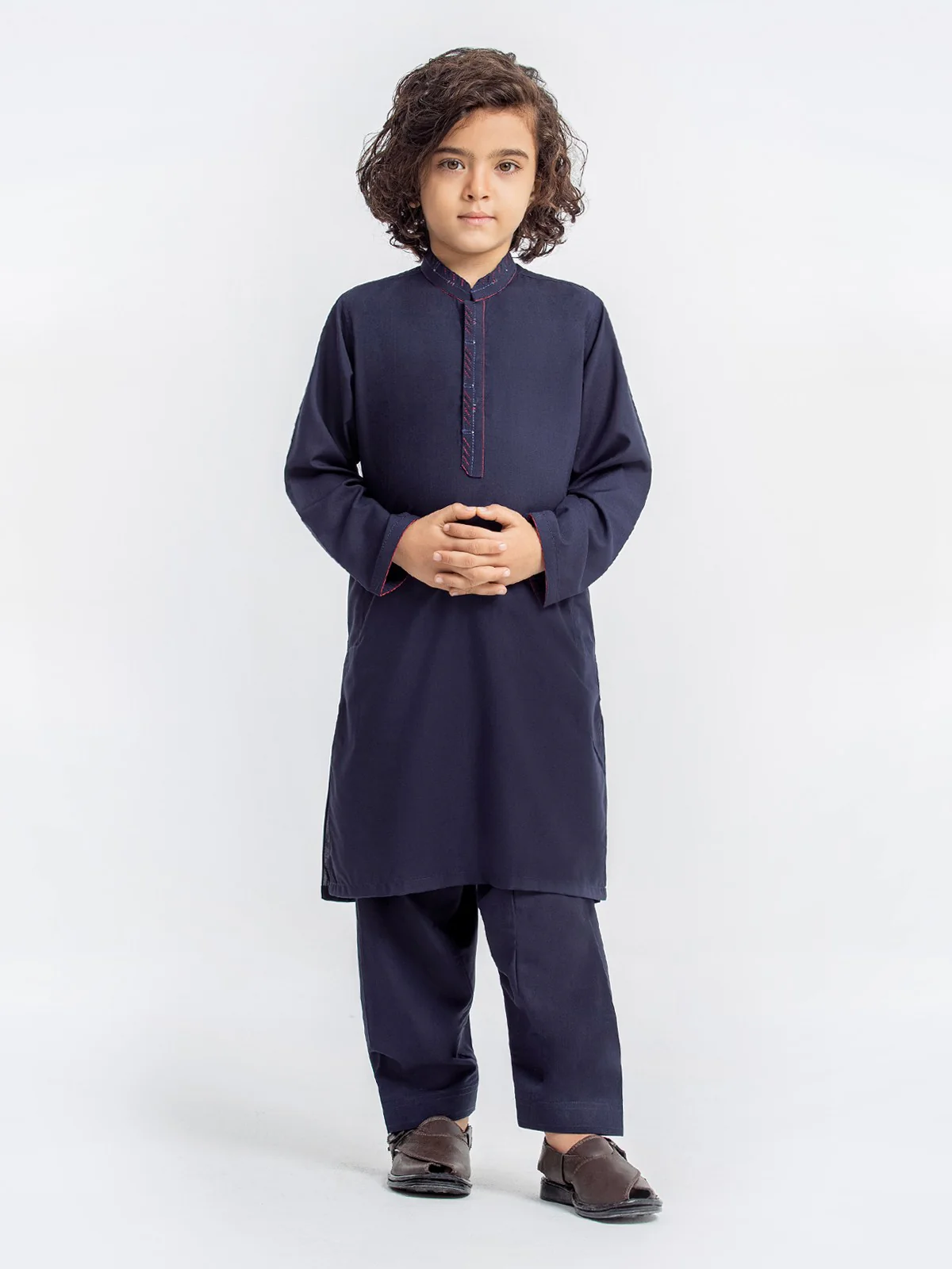 Boy's Dark Navy Kurta Shalwar - EBTKS23-3861 - Image 4