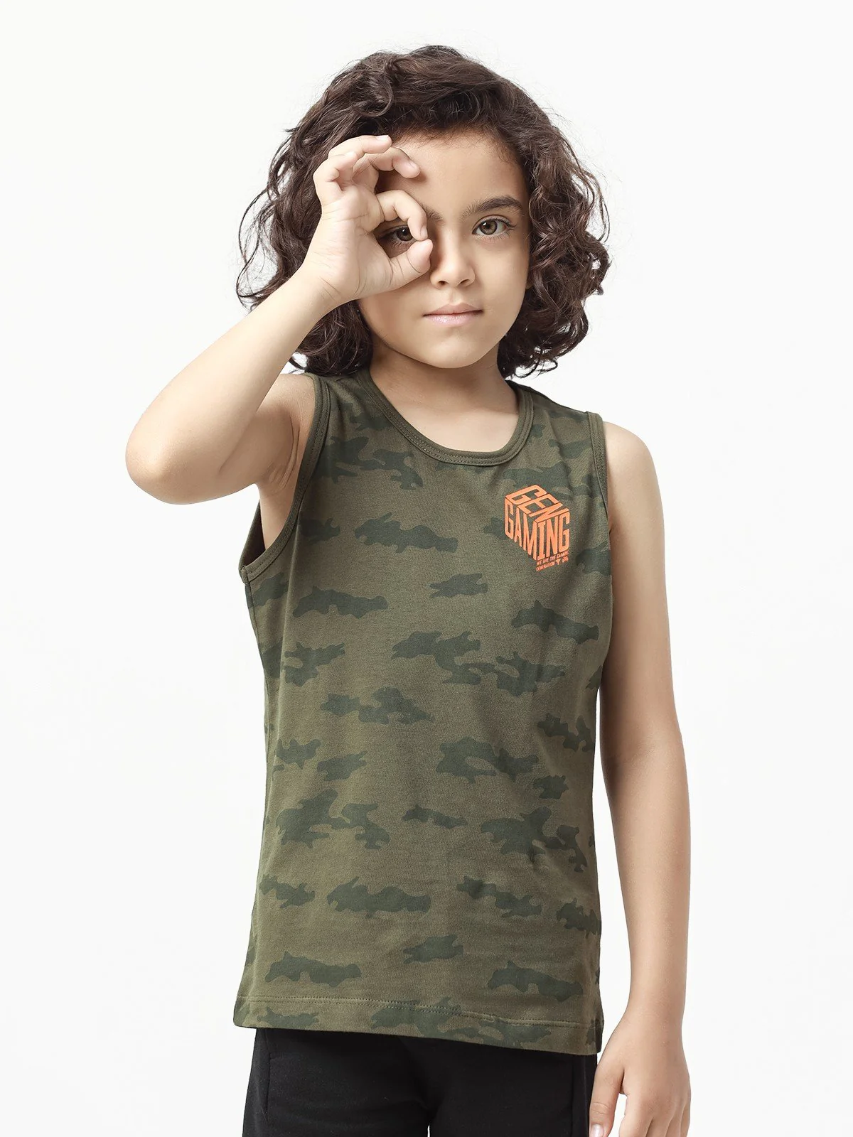 Boy's Dark Olive Tank Top - EBTT23-020 - Image 4
