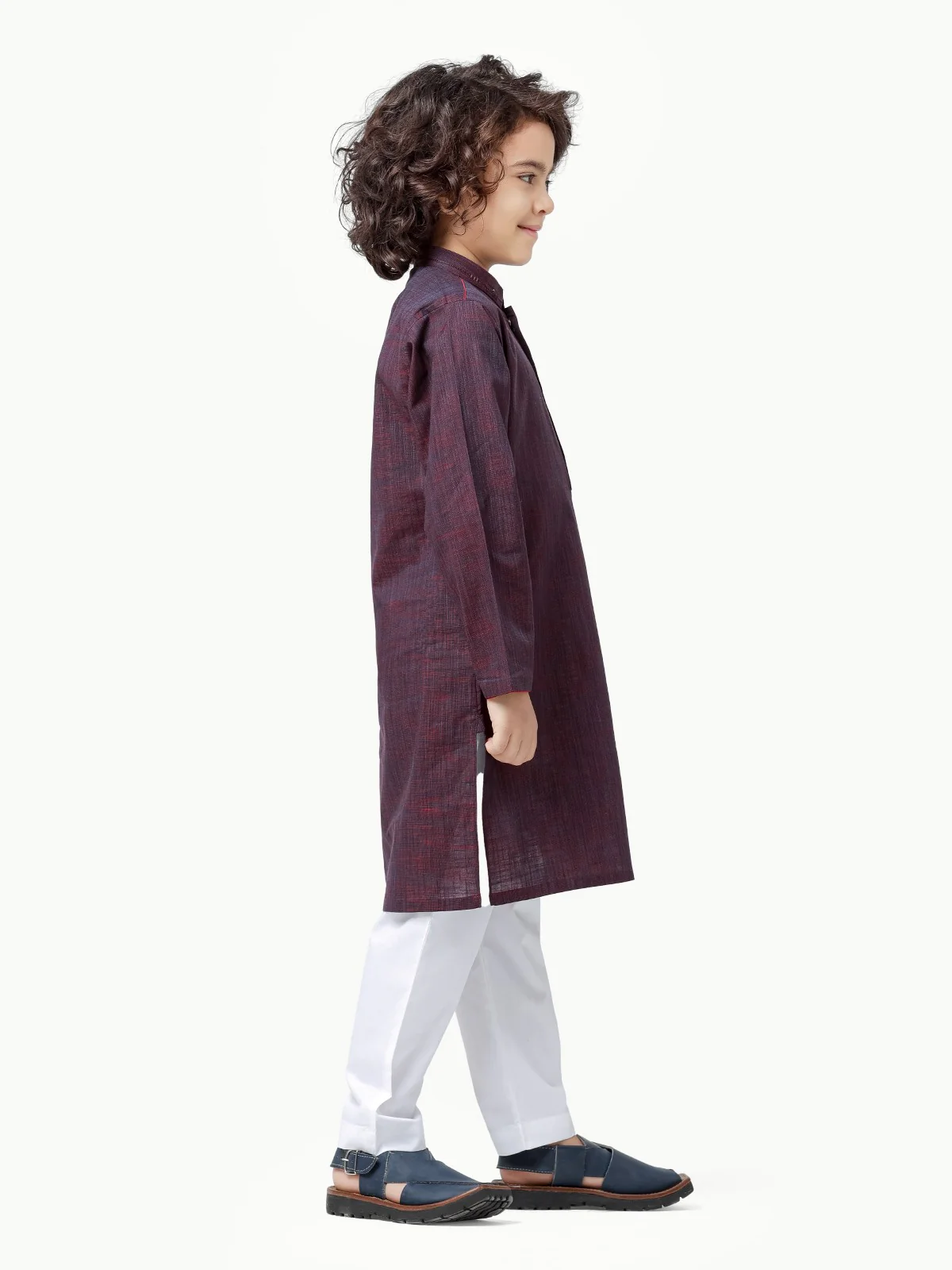 Boy's Dark Purple Kurta - EBTK23-3846 - Image 3